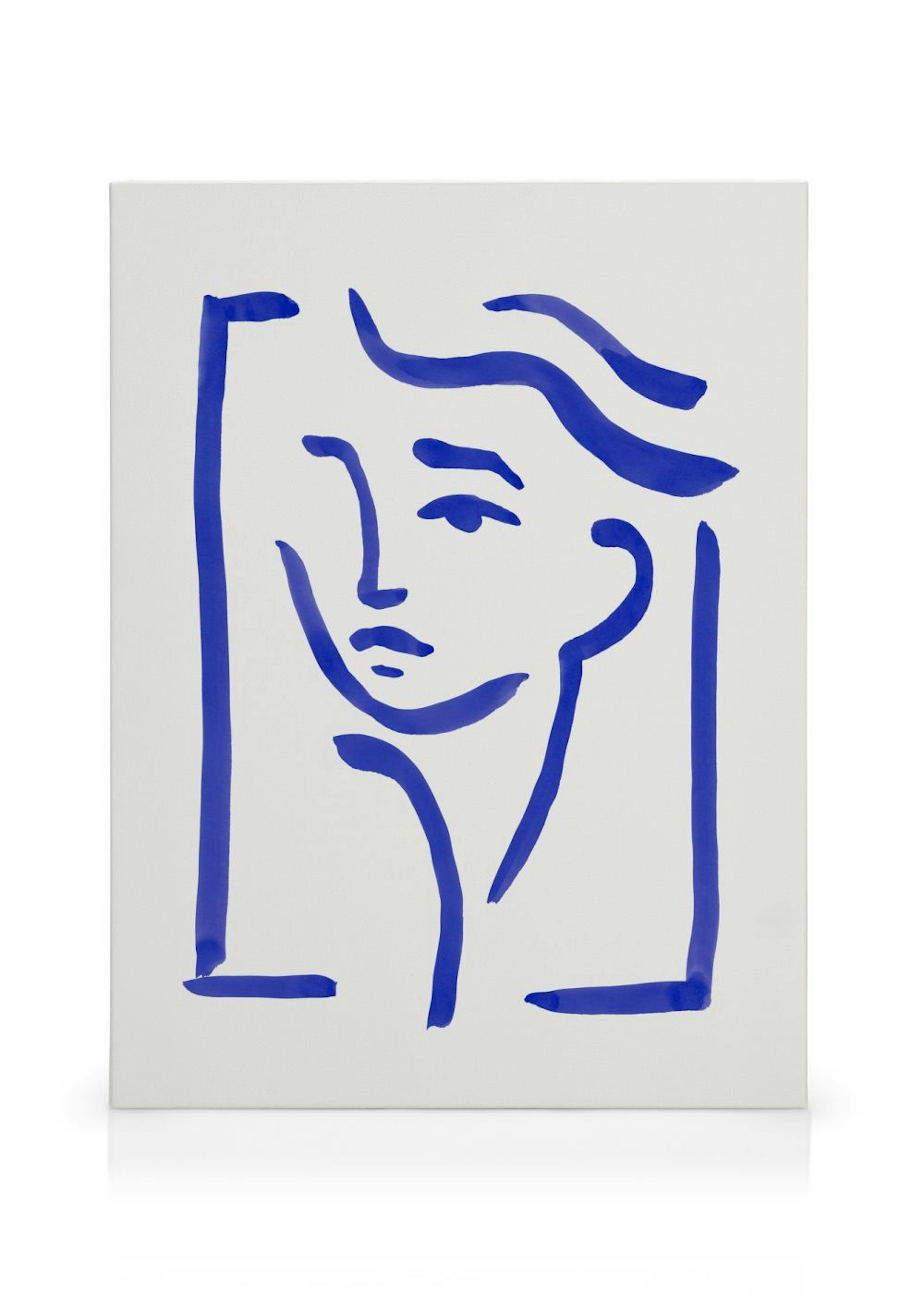 Portrait in Blue Toile