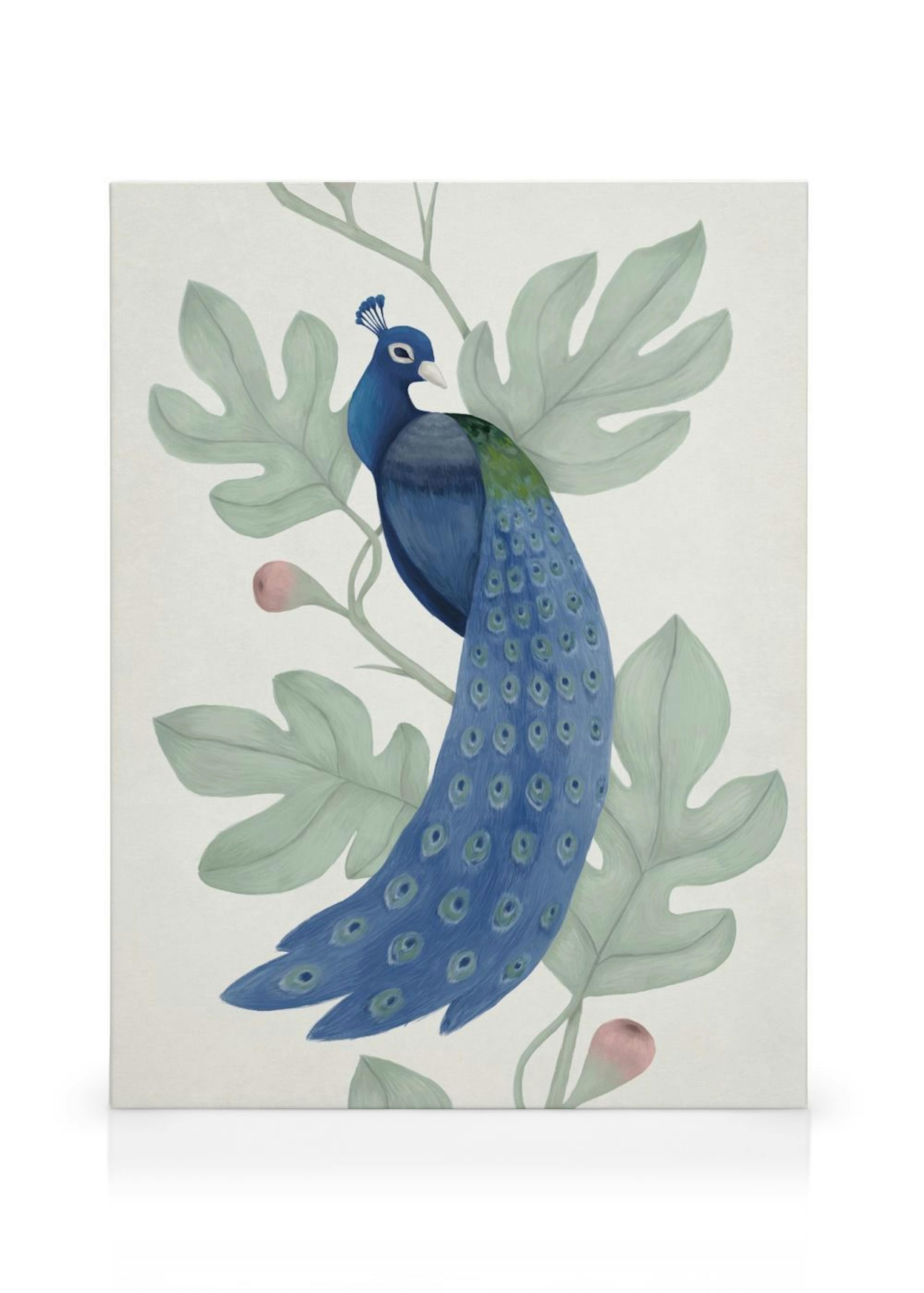 Vintage Blue Peacock Canvas print