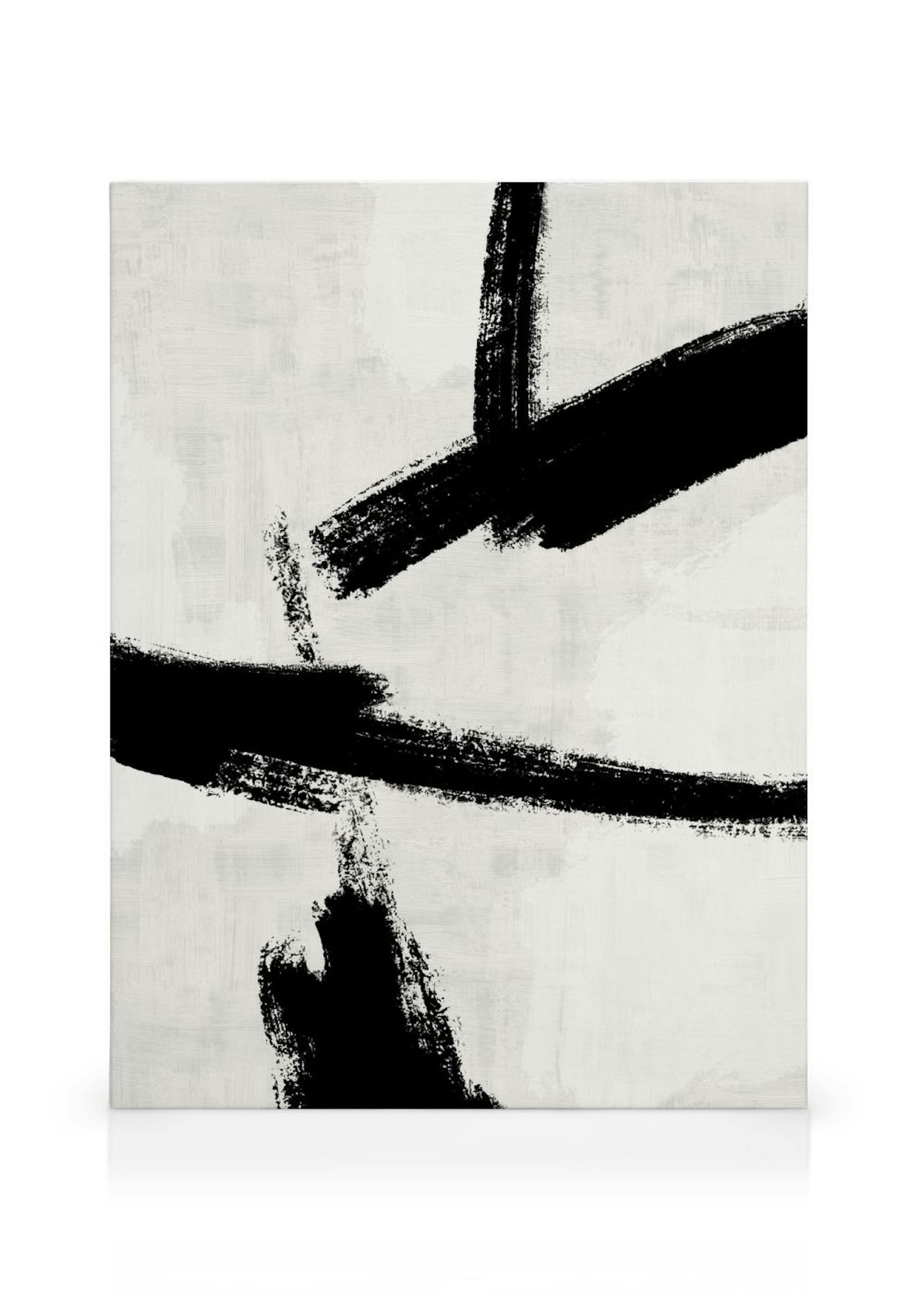 Black Brush Strokes No2 Stampa su Tela
