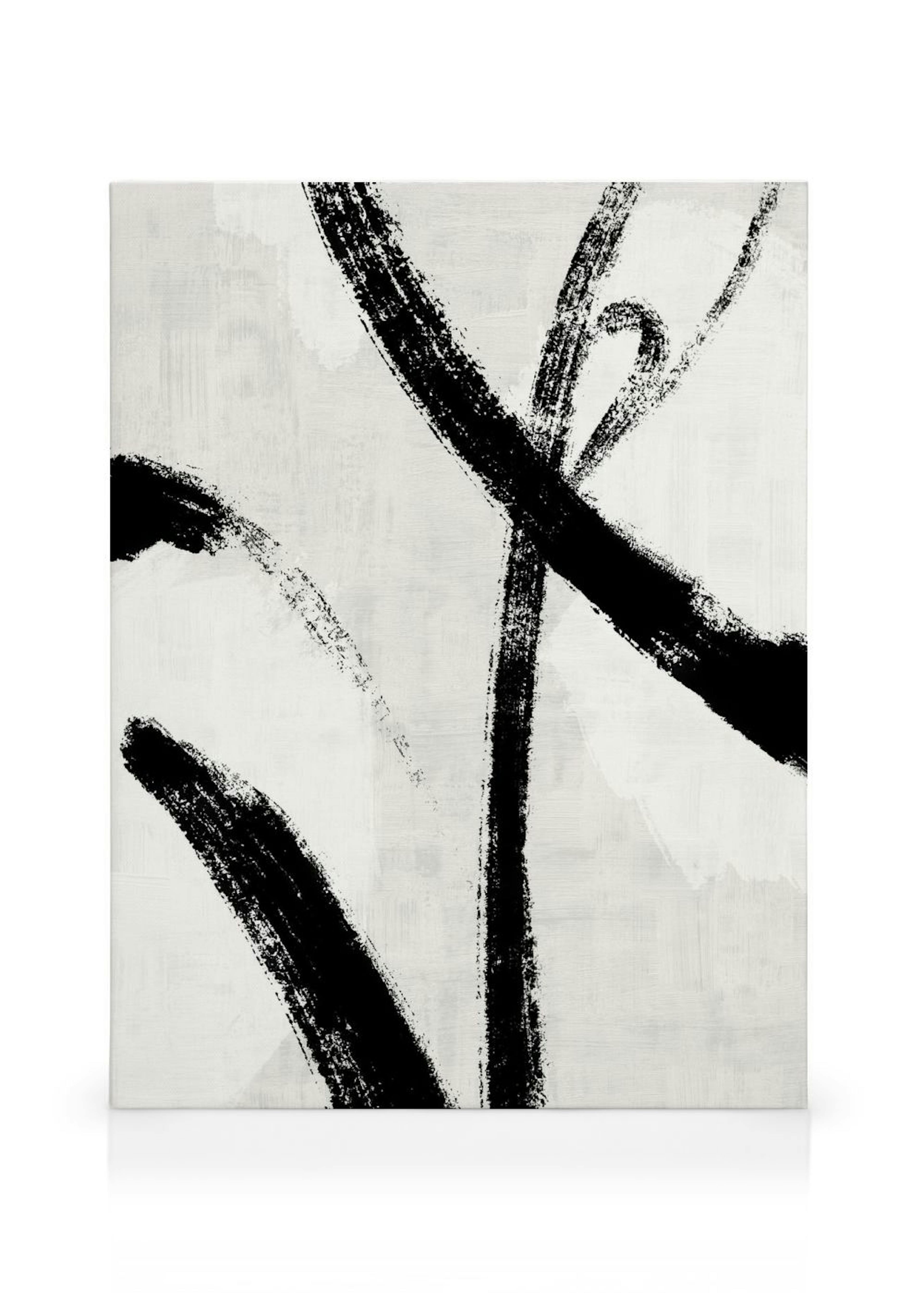 Black Brush Strokes No1 Stampa su Tela