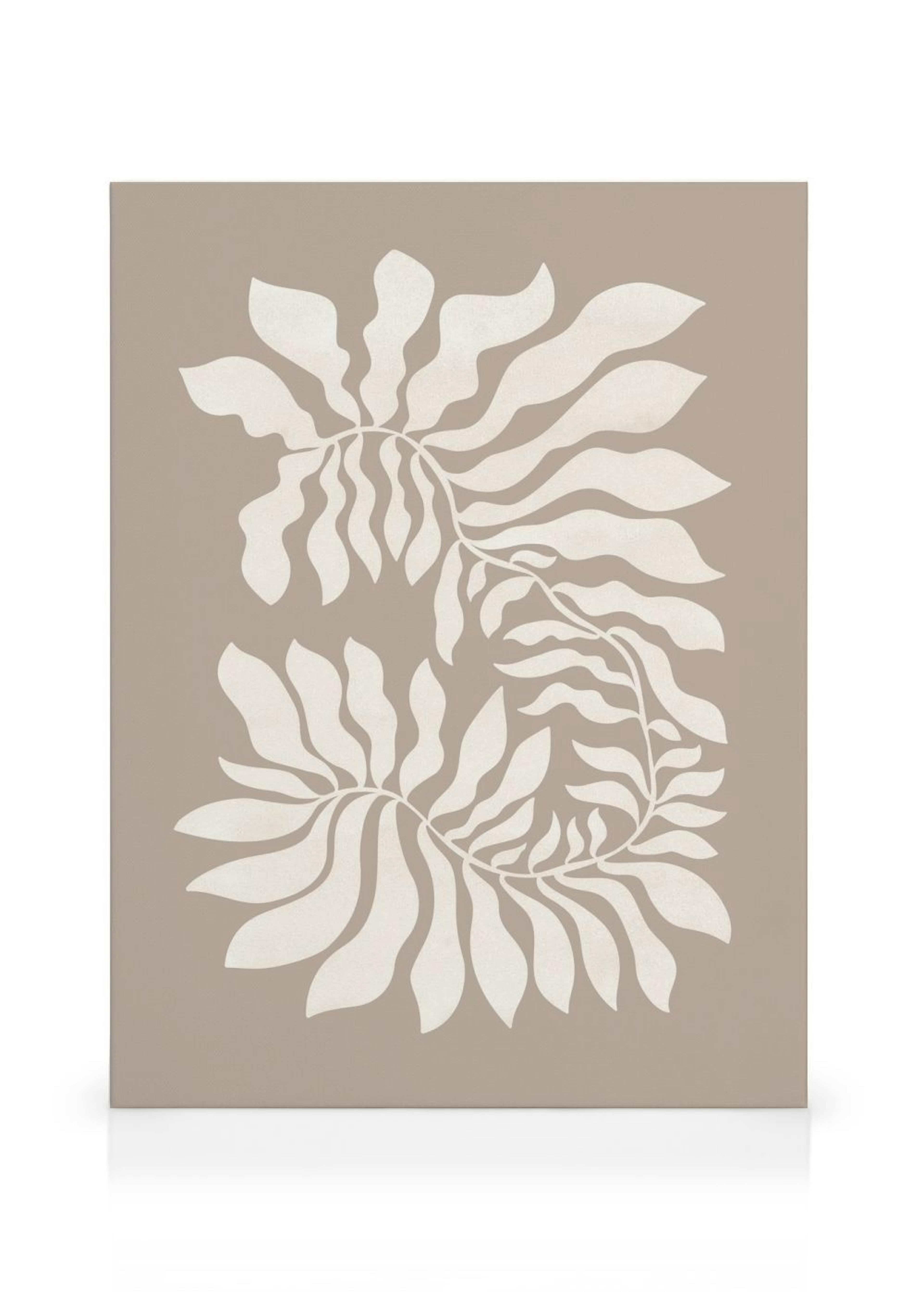 Beige Graphic Plant Canvas print
