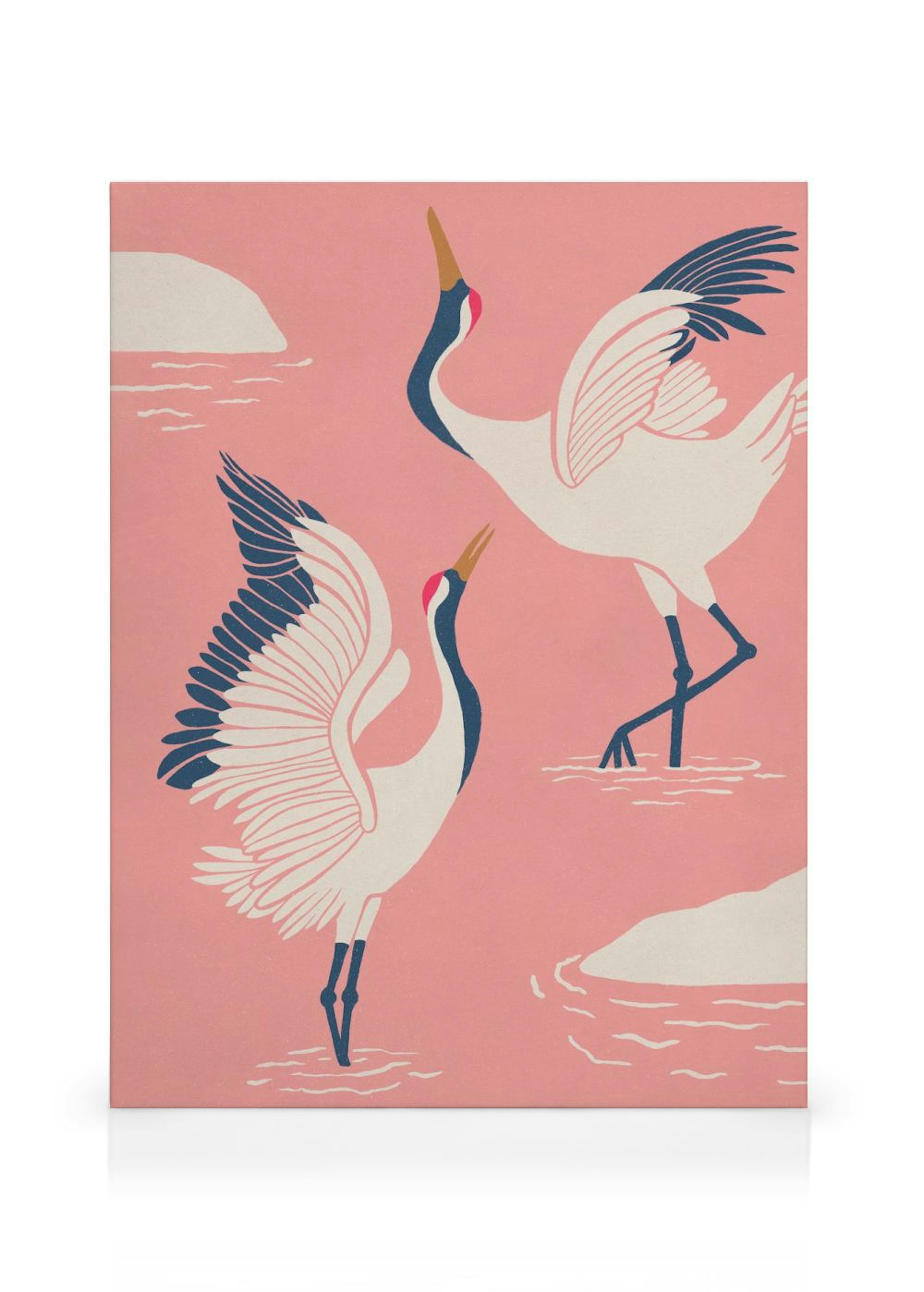 Dancing Cranes Canvas print