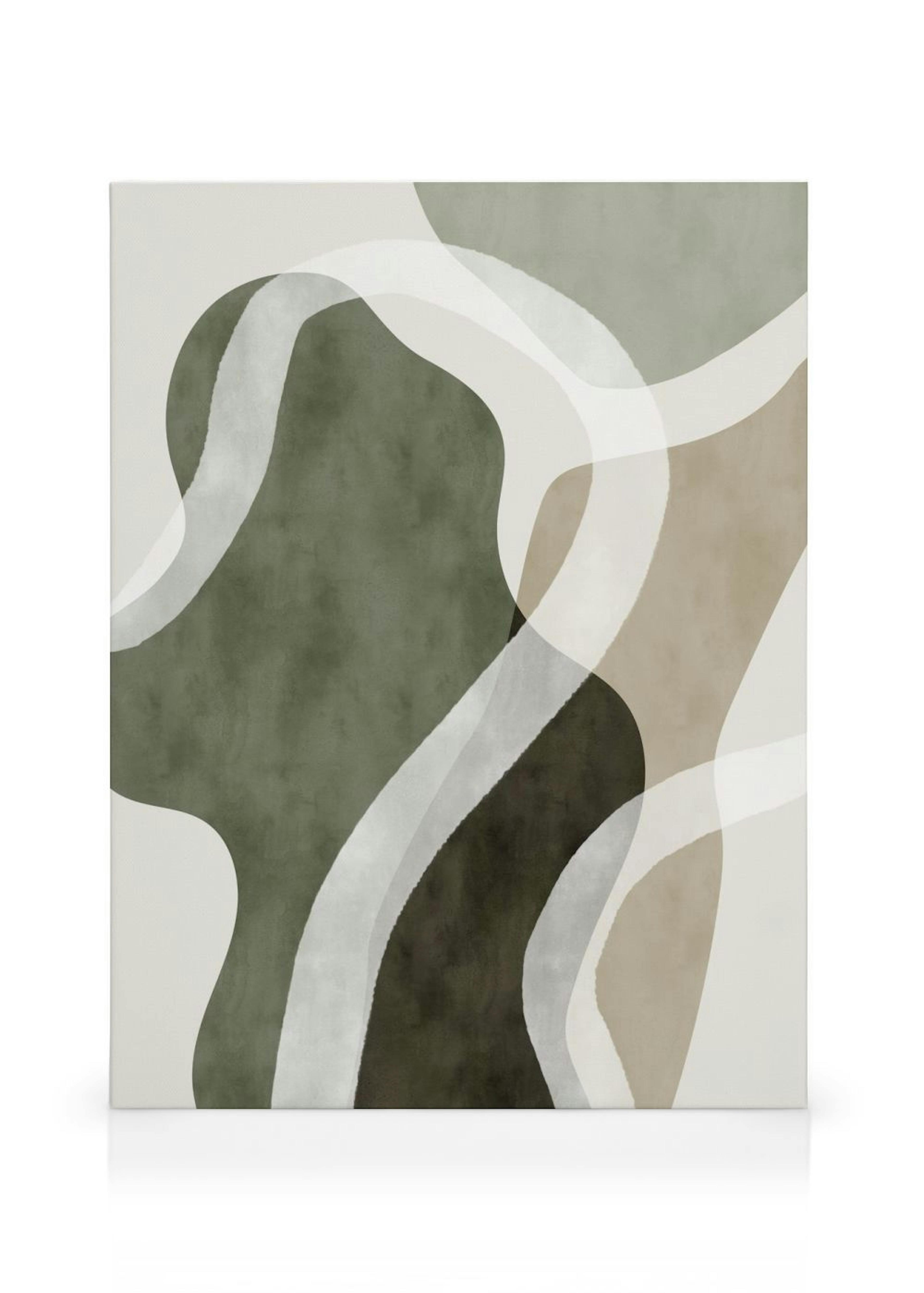 Abstract Green Shapes No1 Canvas