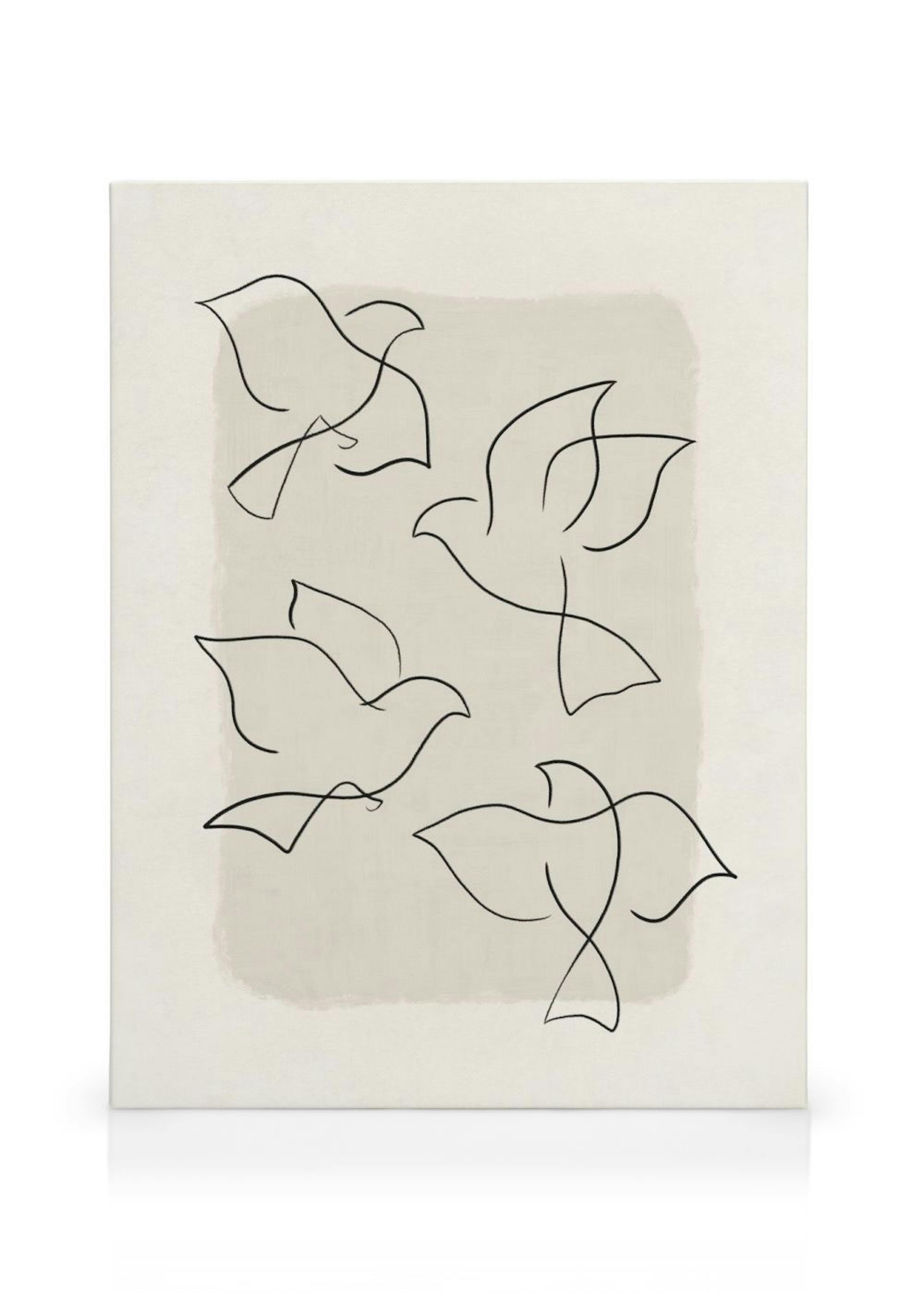 Line Art Birds Toile