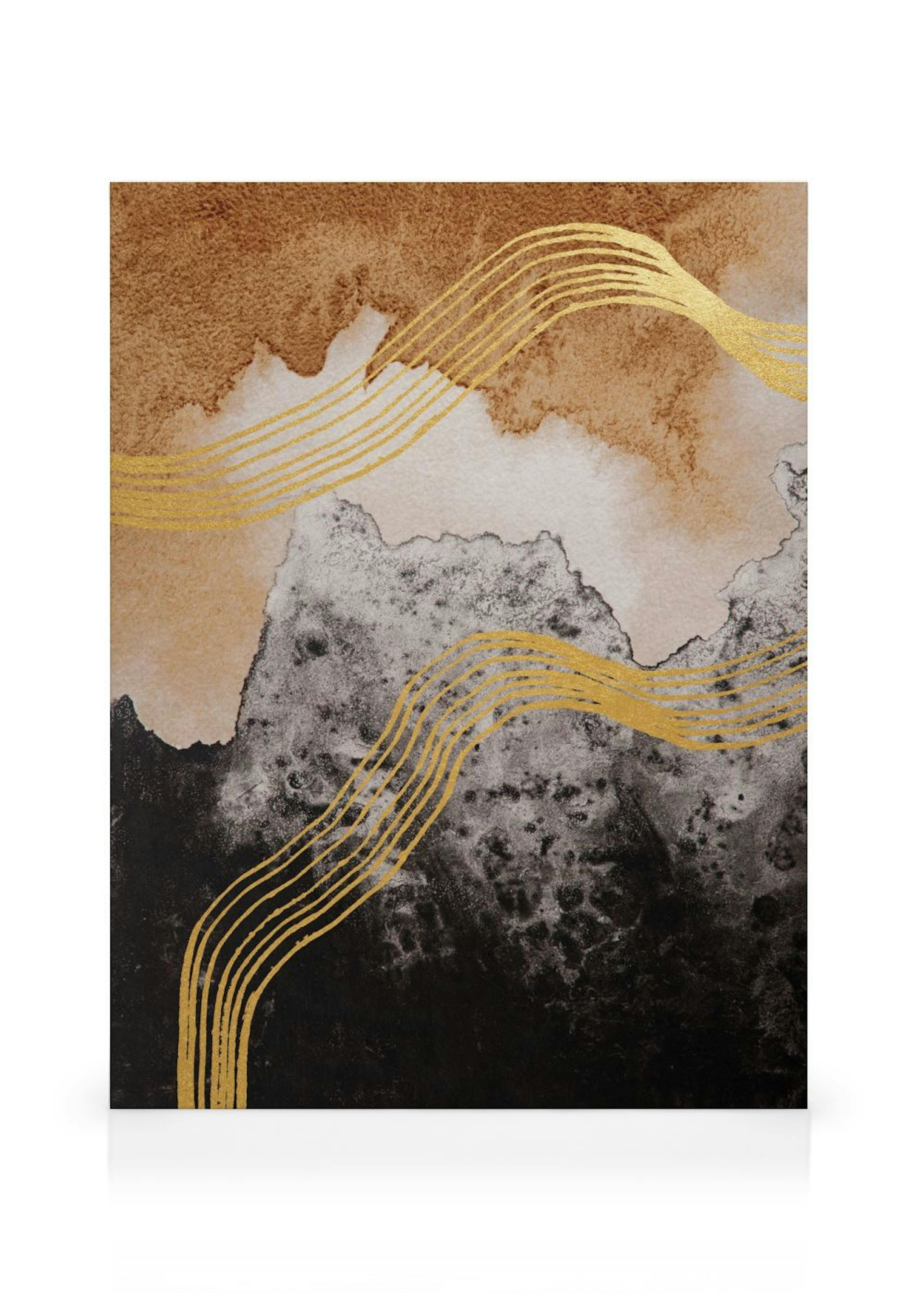 Abstract Watercolor Mountain Leinwandbild