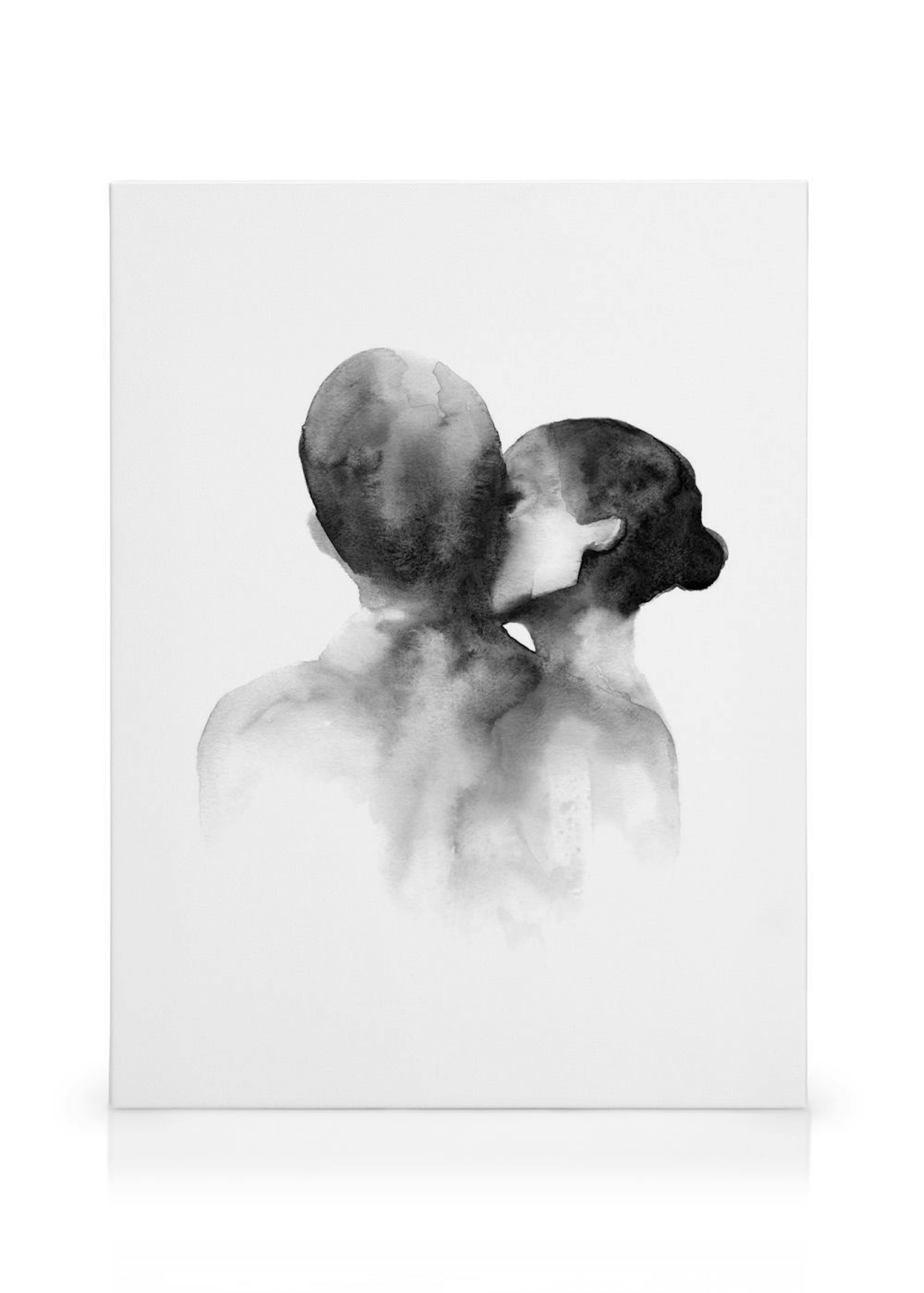 Watercolor Kiss Canvas print