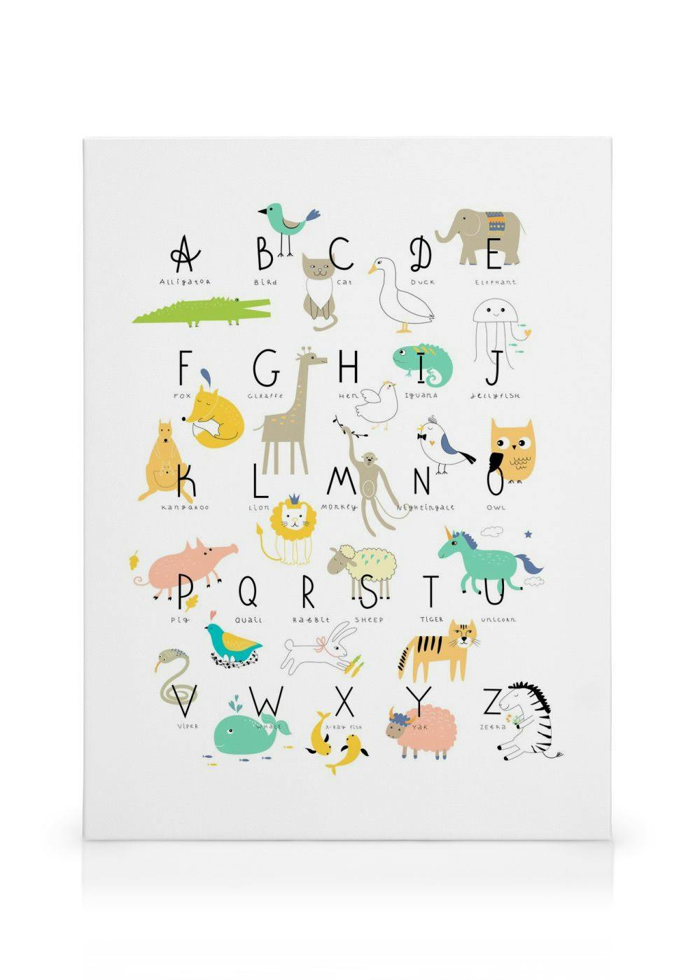 Animal Alphabet Canvas Print – Nursery Wall Art Desenio