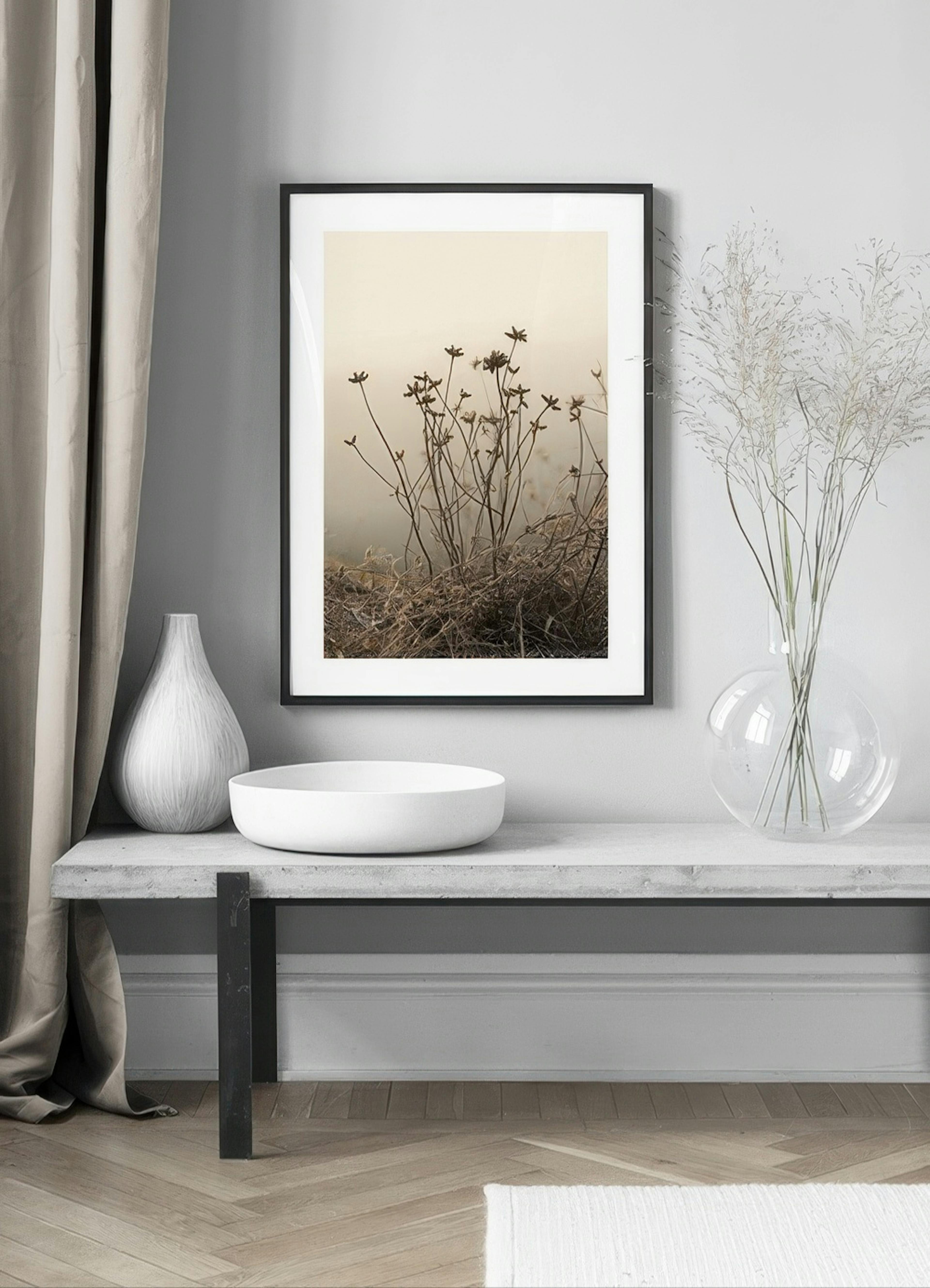 Withered Flowers on Field Poster