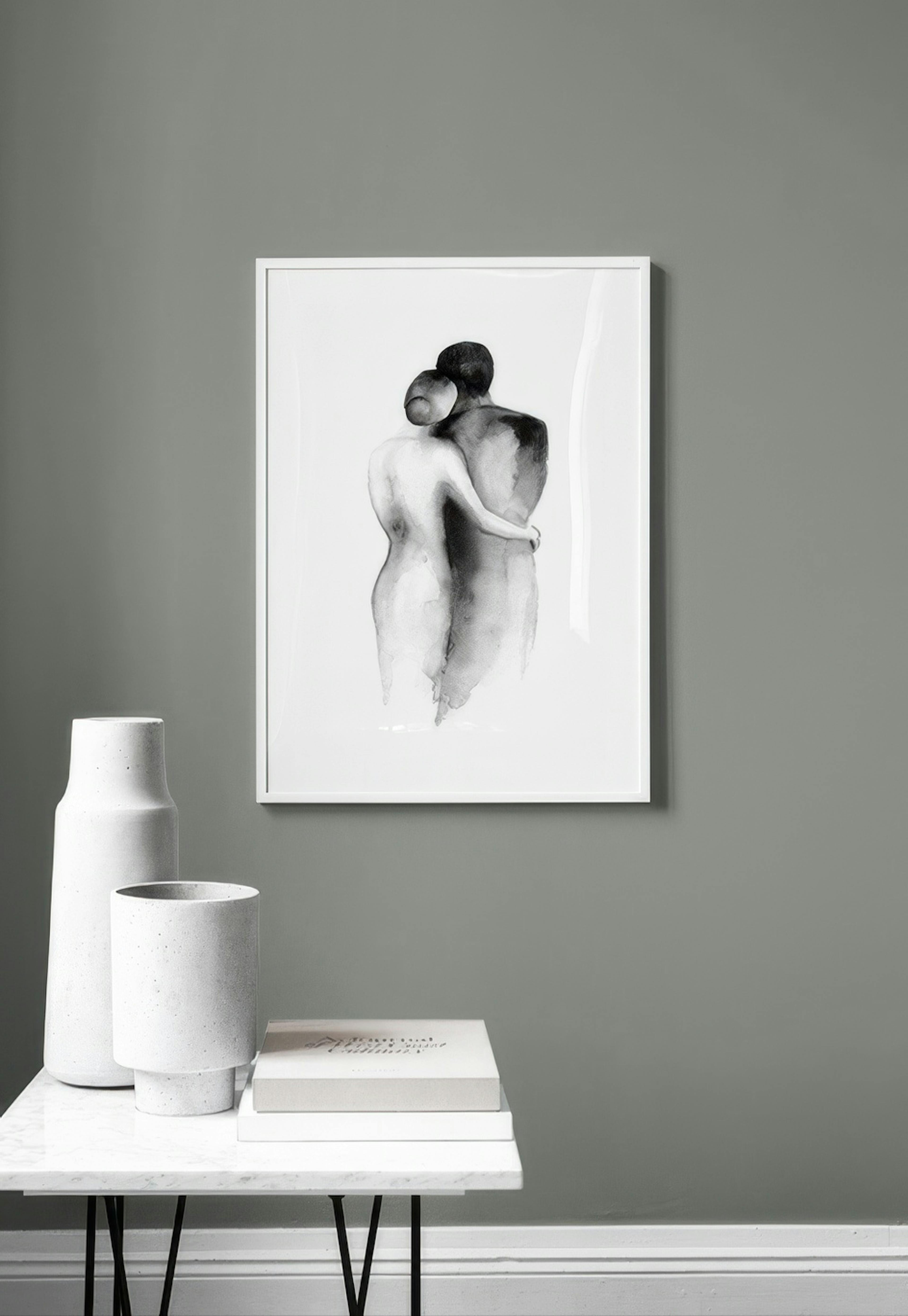 Watercolor Embrace Affiche