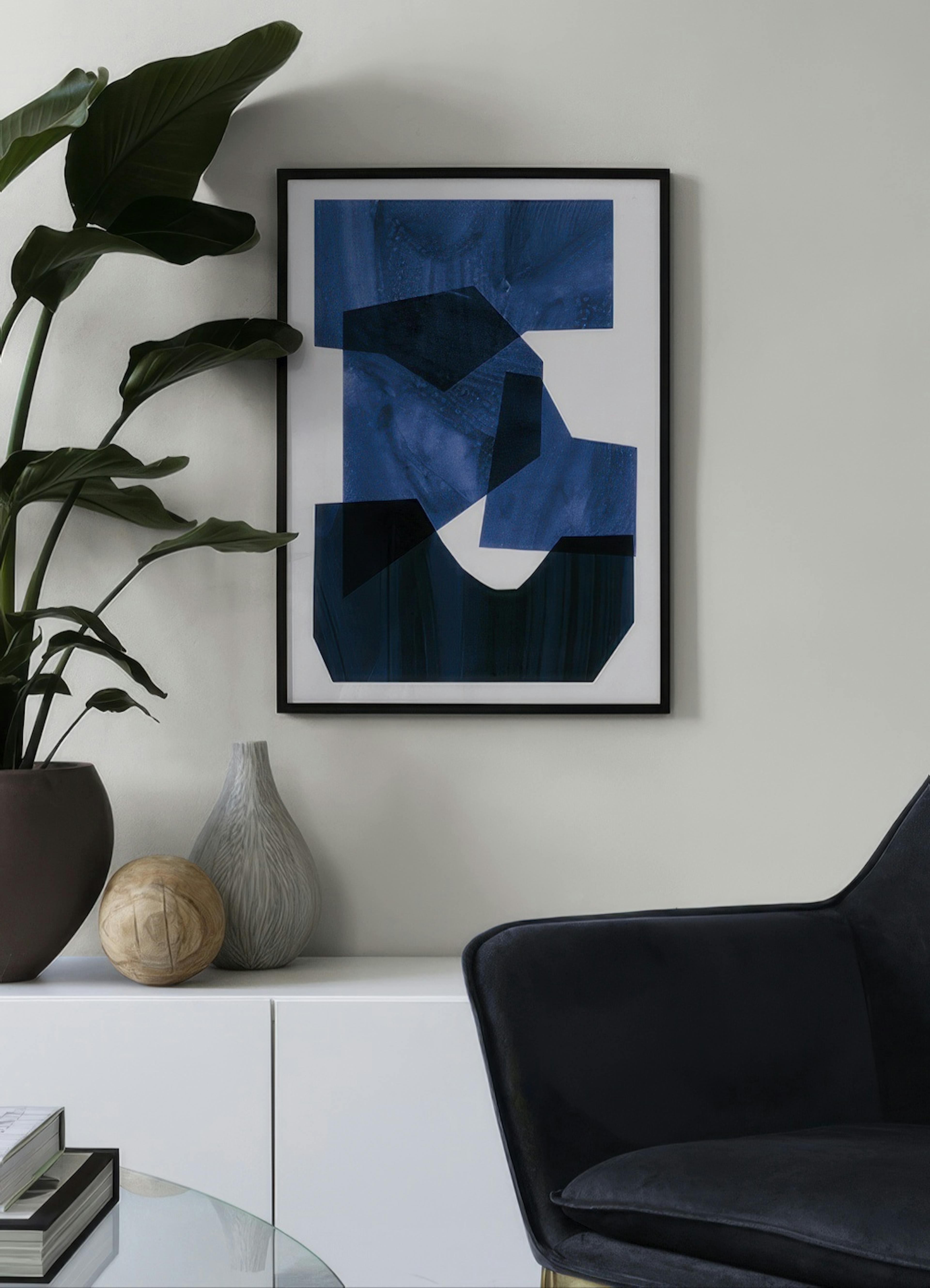 Blue Shapes No1 Plakat
