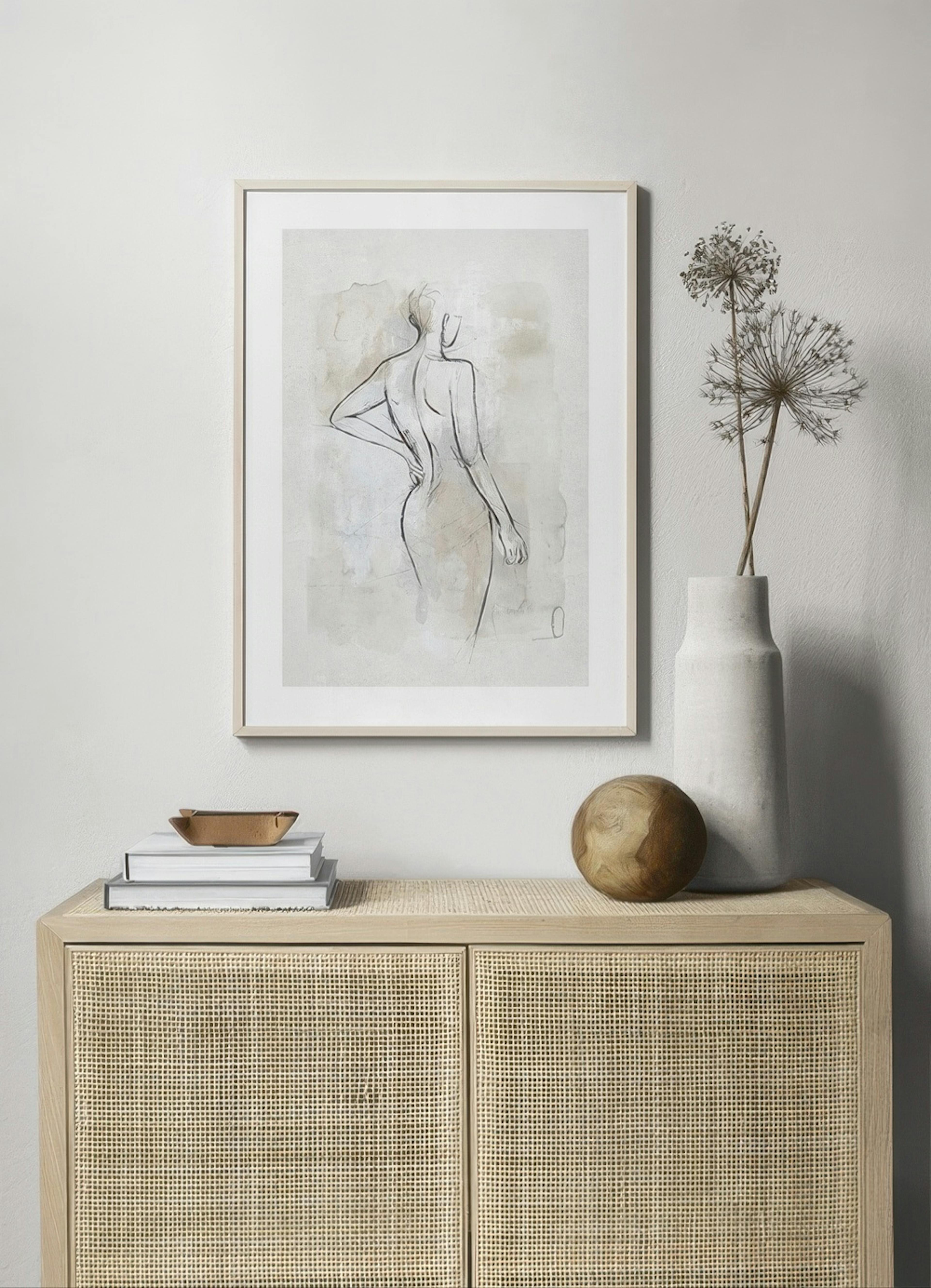 Abstract Body Sketch No2 Poster