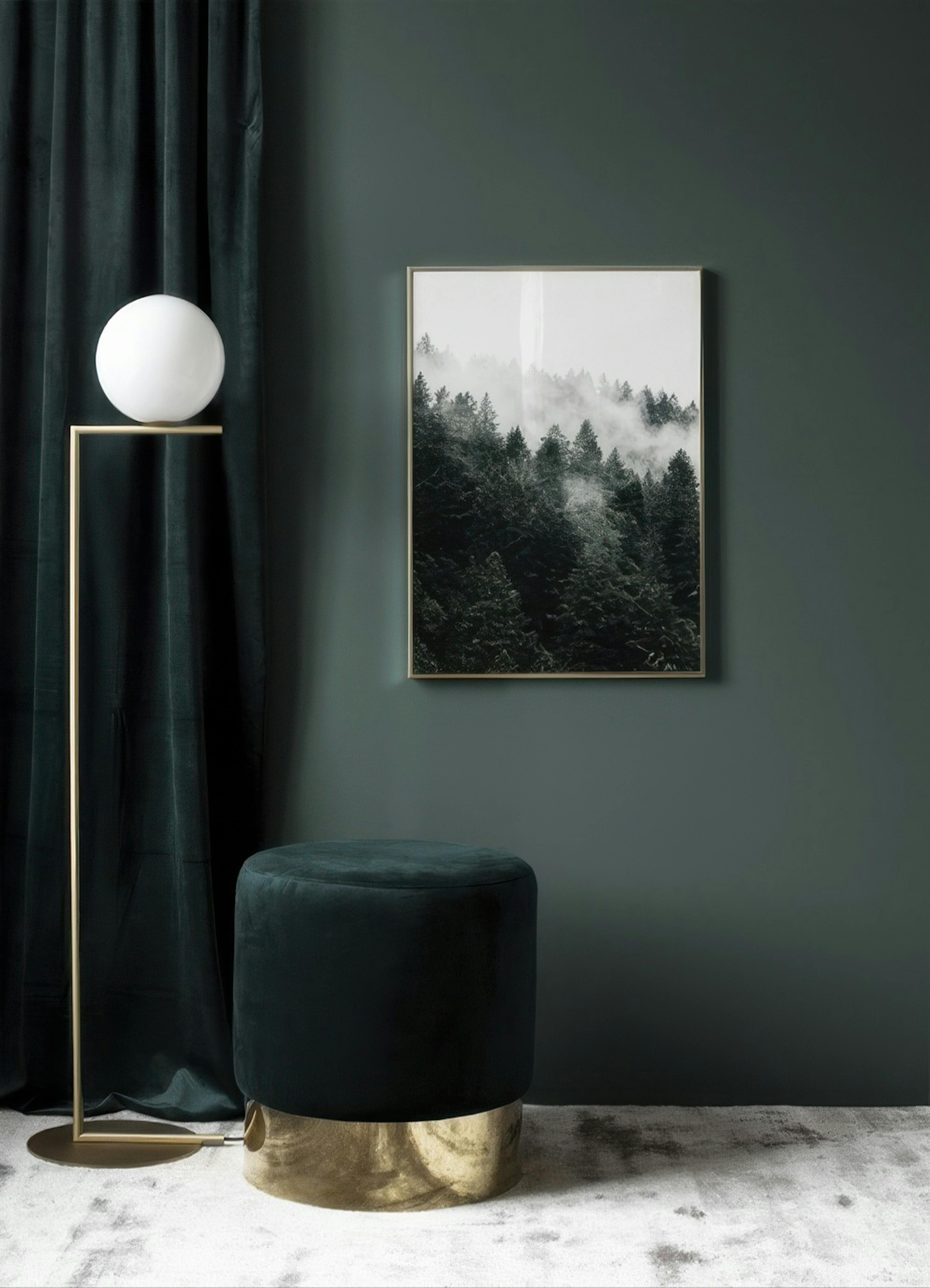 Pine Tree In The Fog Poster