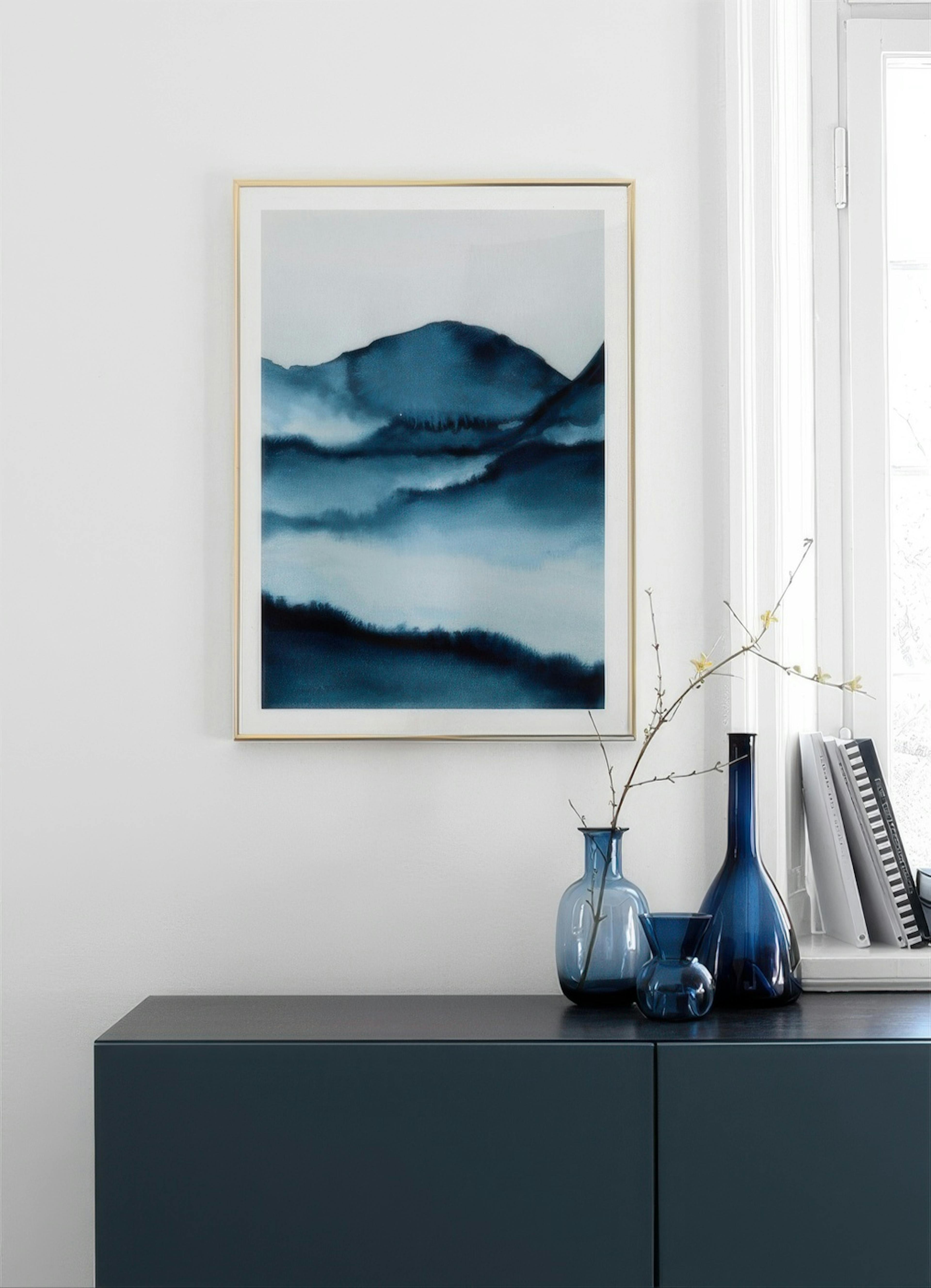 Watercolor Mountains Poster
