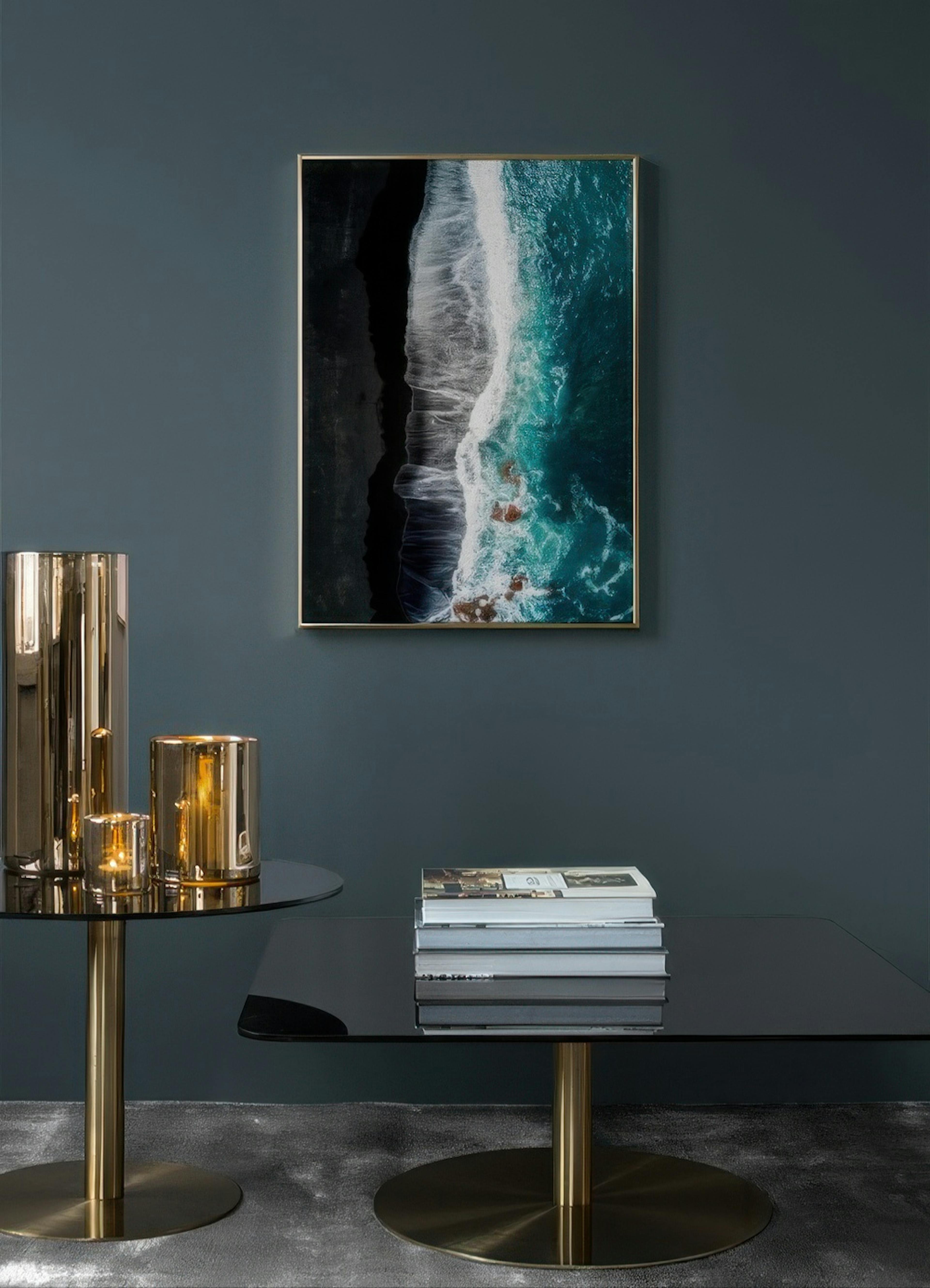 Black Beach Above Print