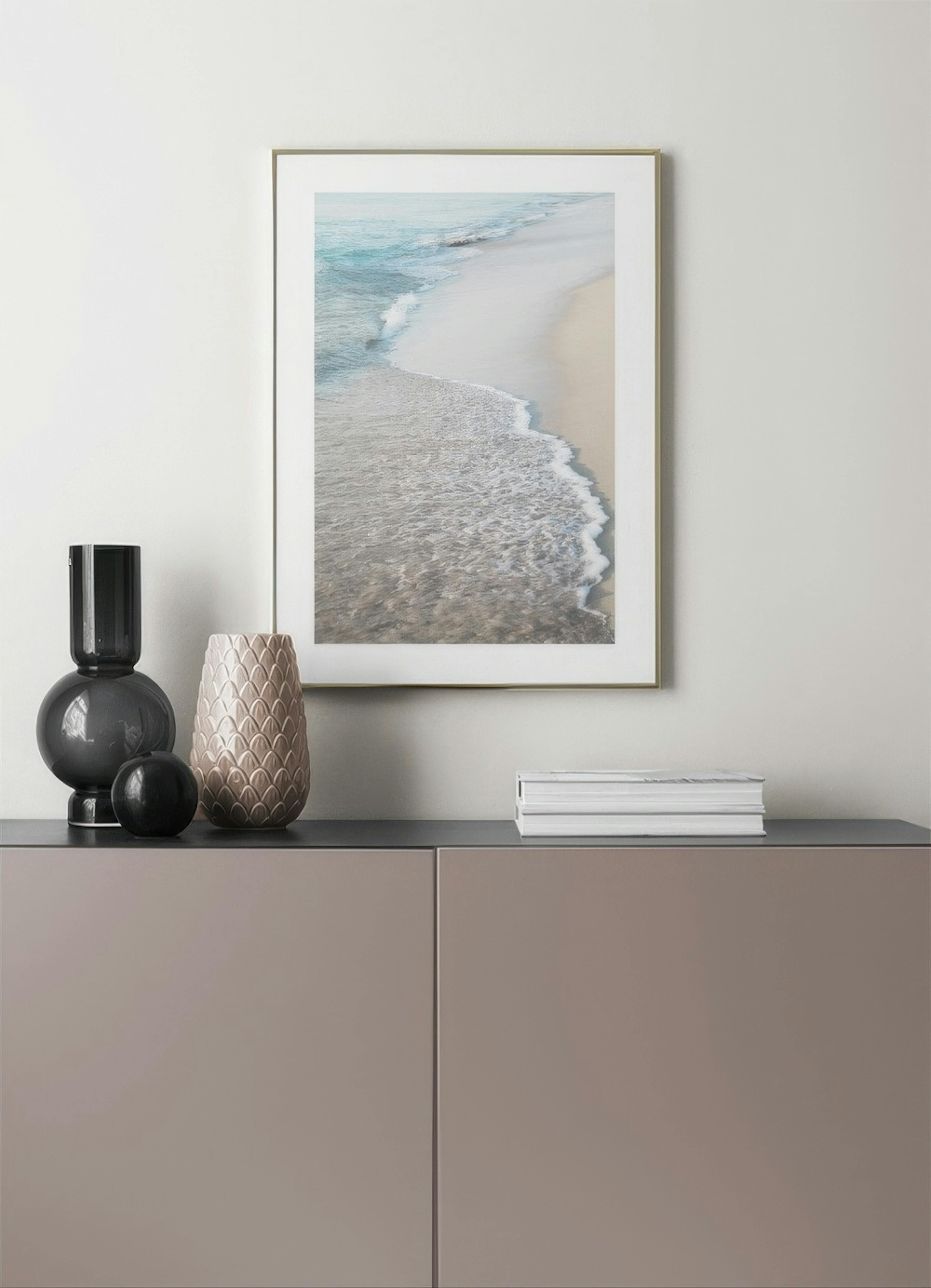 Blue Beach Wave Poster