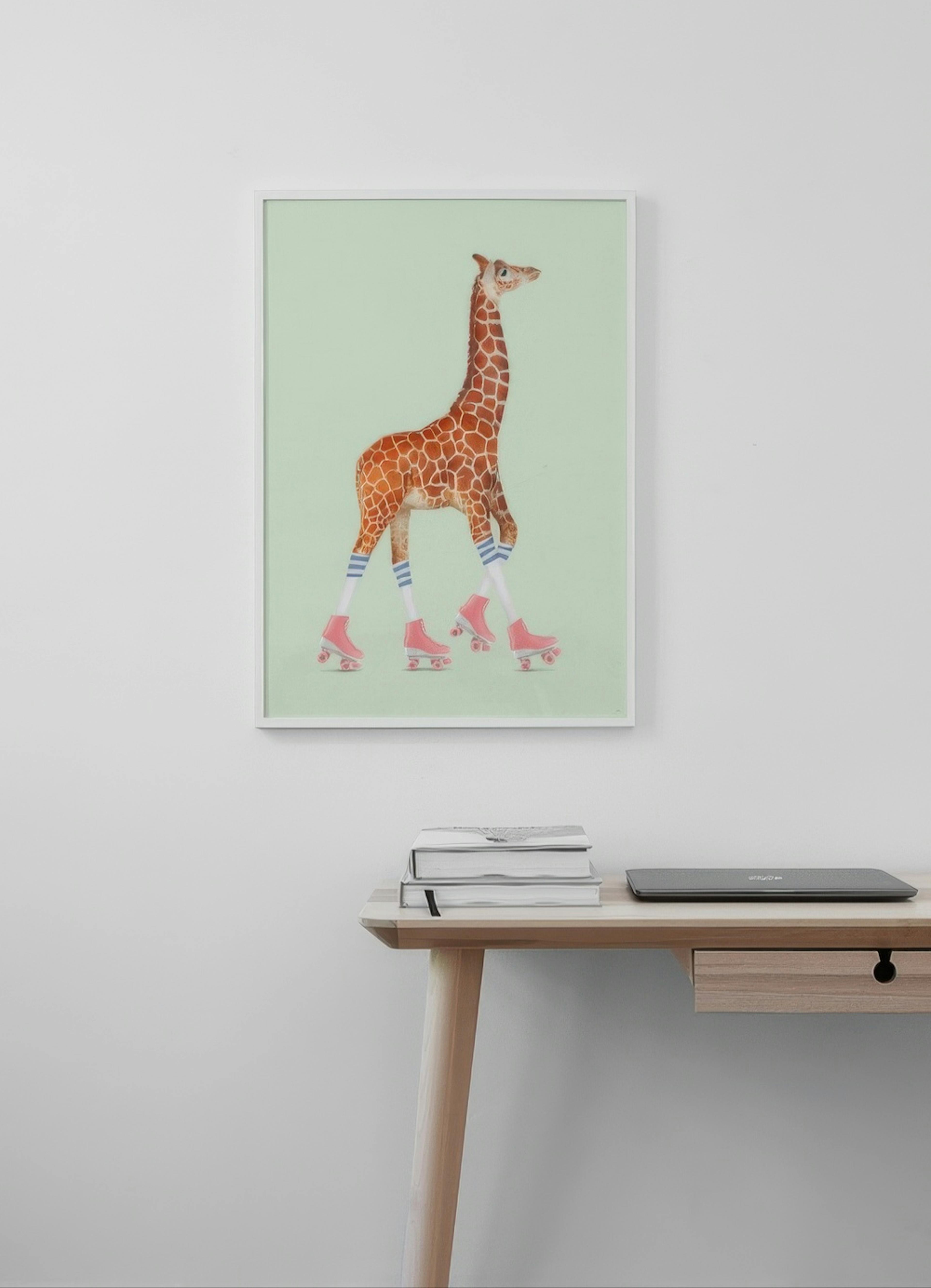 Jonas Loose - Rollerskating Giraffe Affiche
