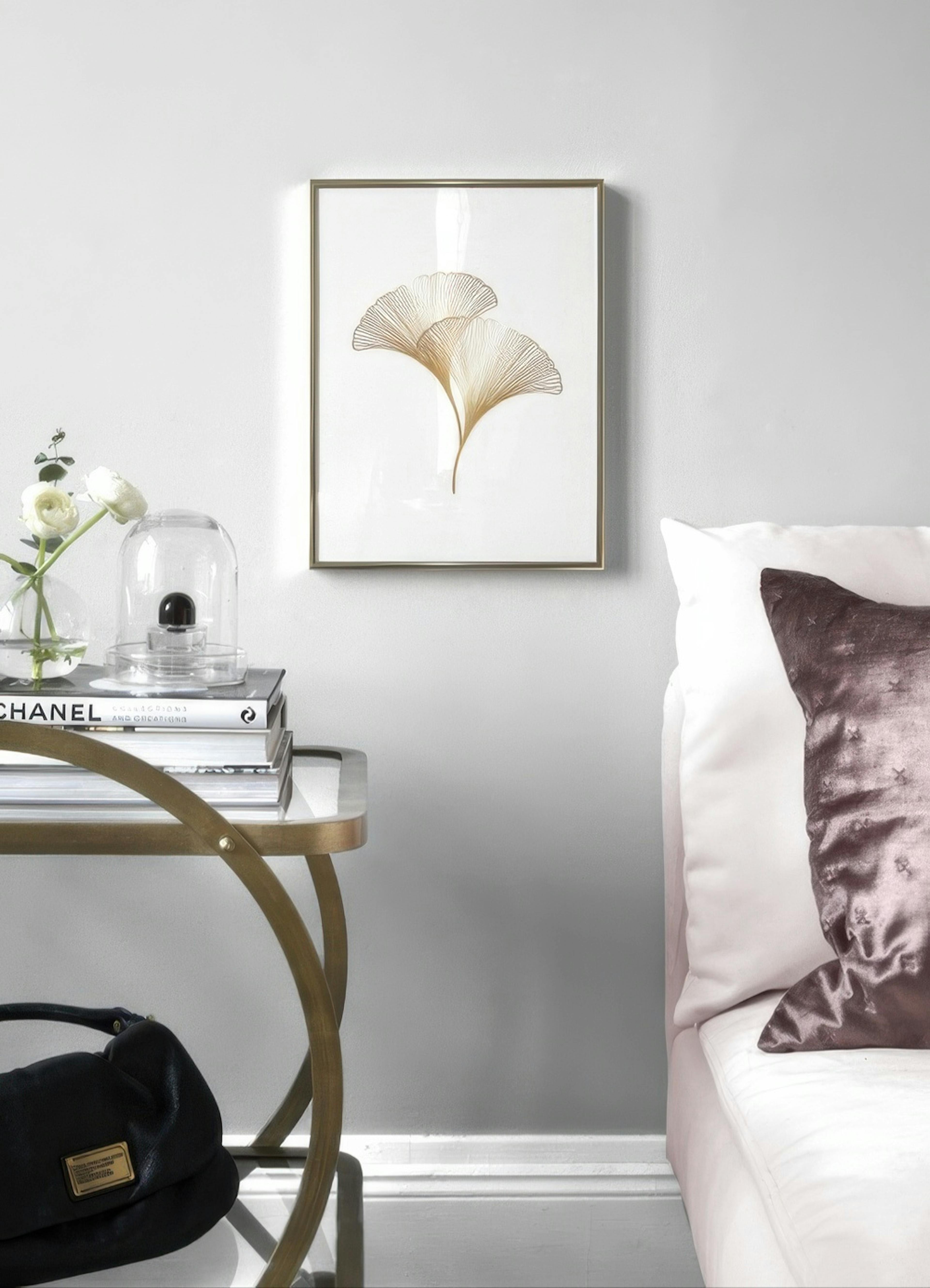 Ginkgo Leaves Gold Poster