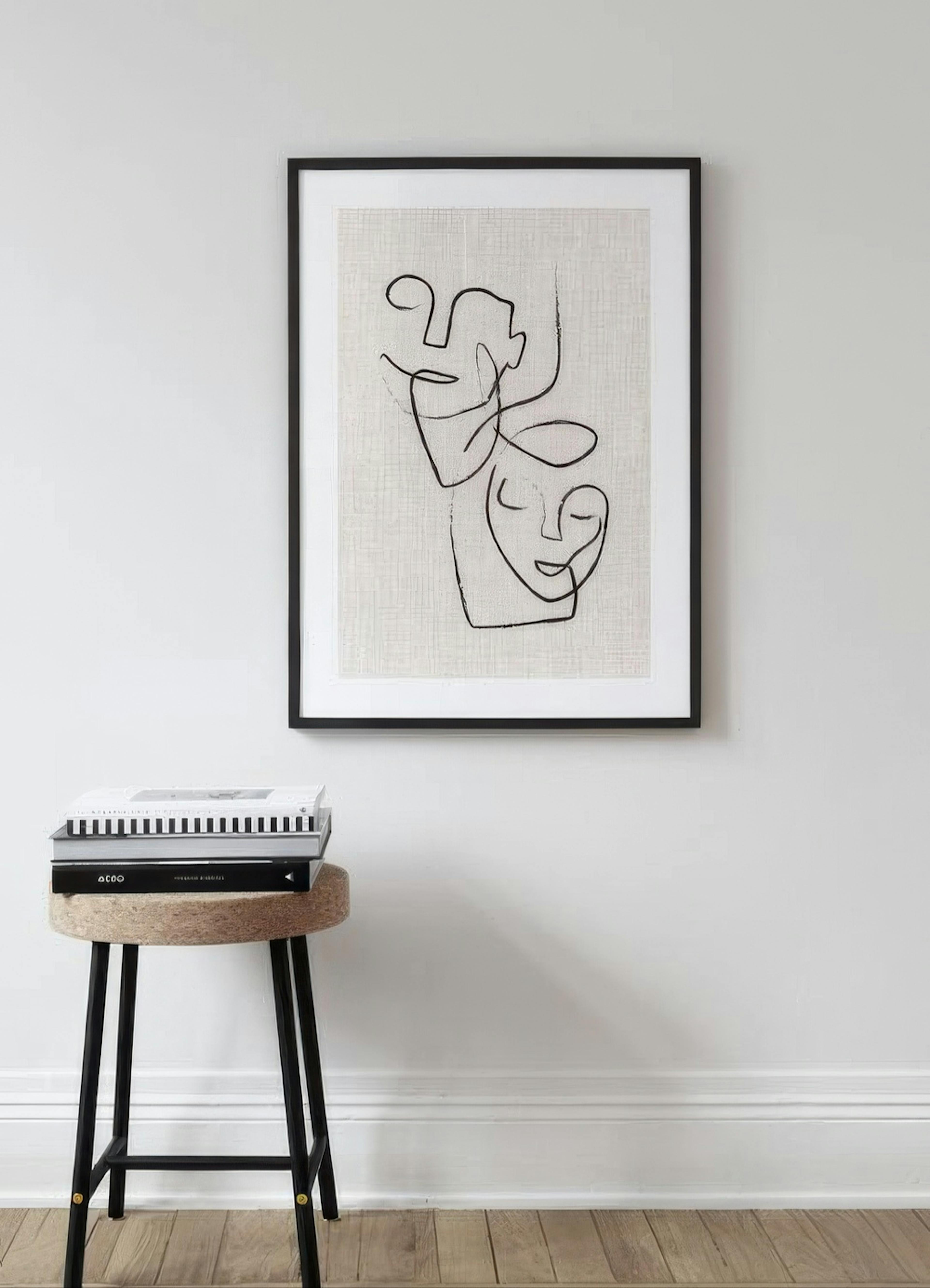 Texture Line Faces Poster