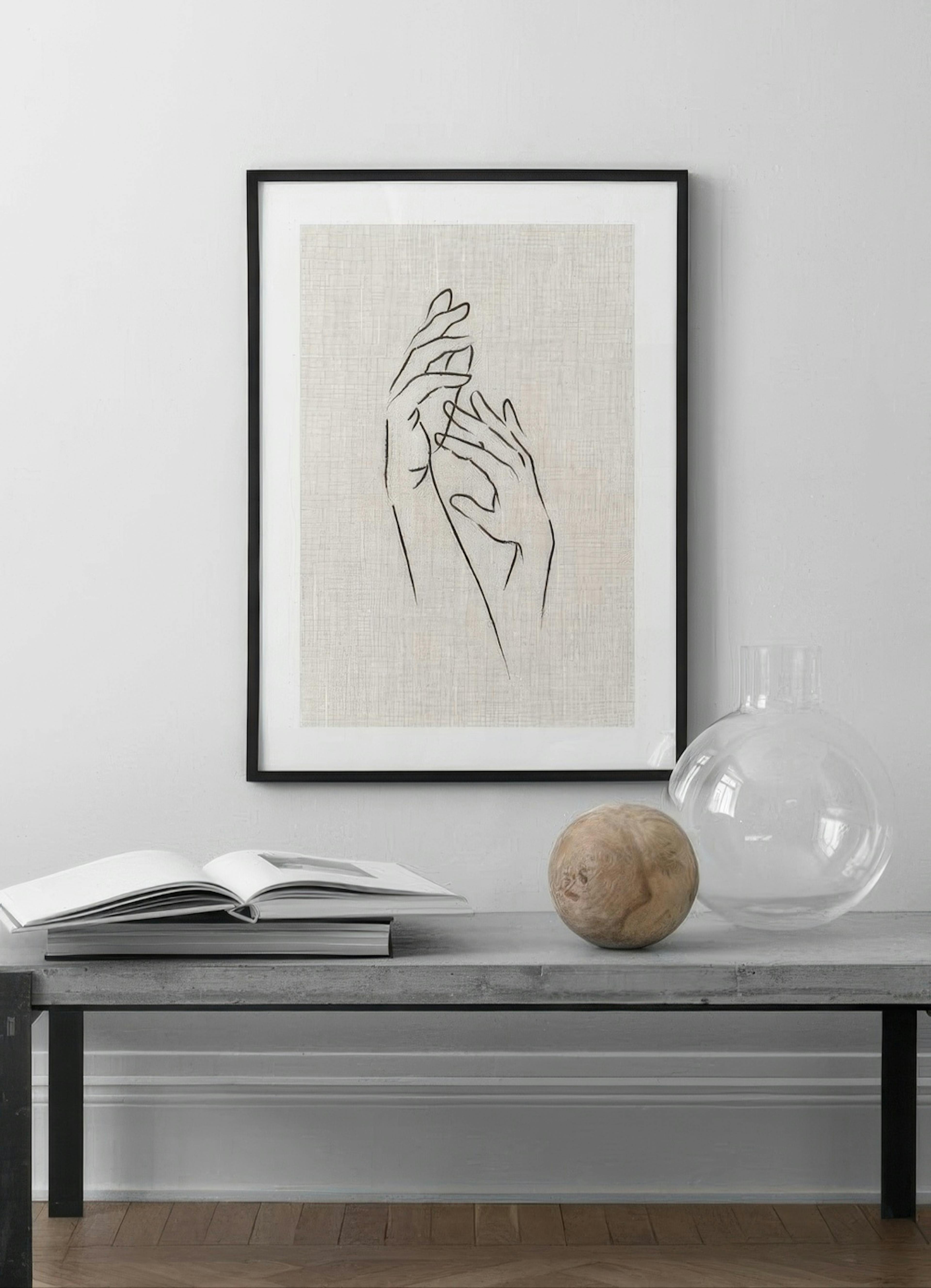 Texture Line Hands Poster