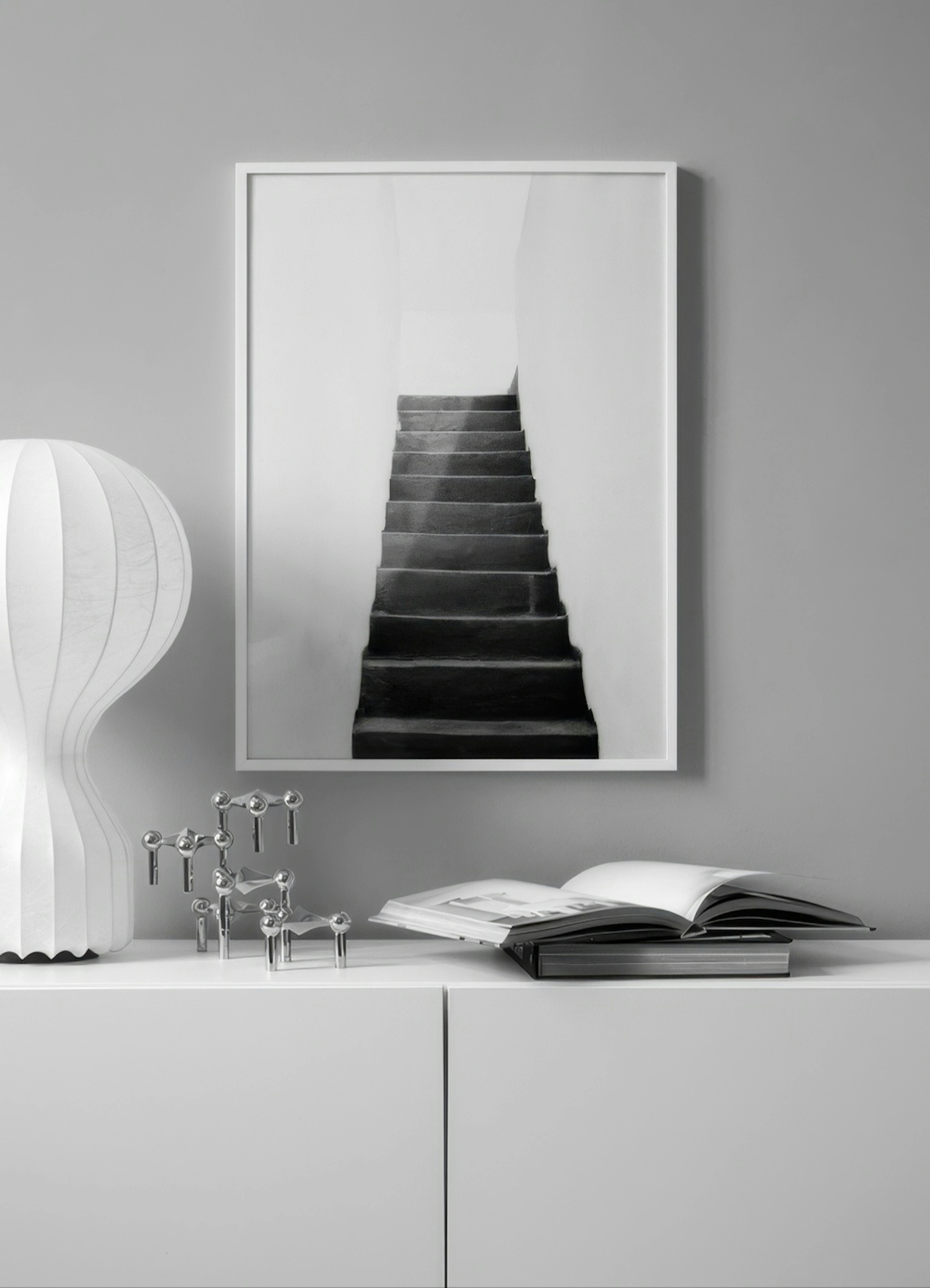 Black and White Stairs Print