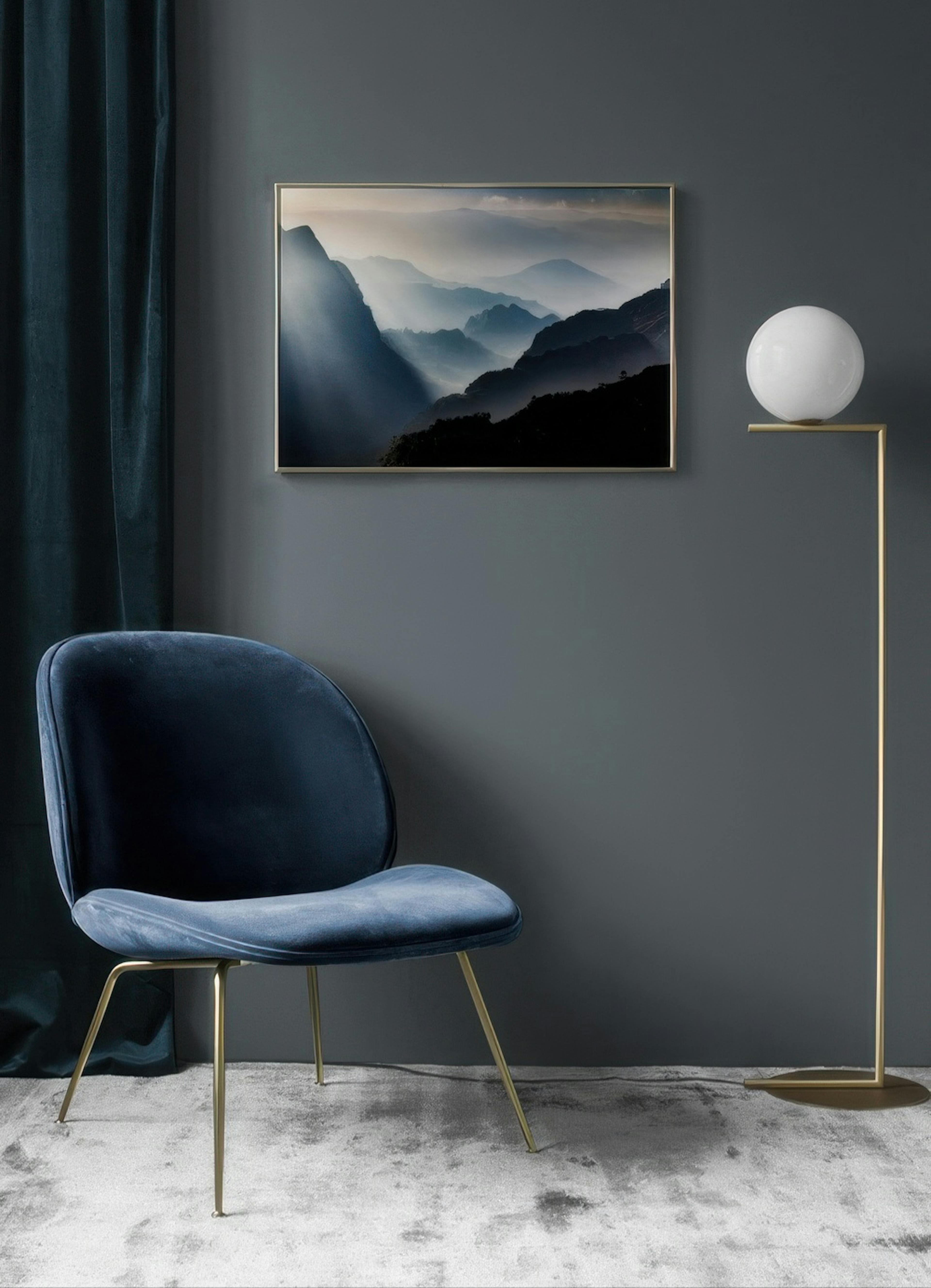 Foggy Mountain View Print