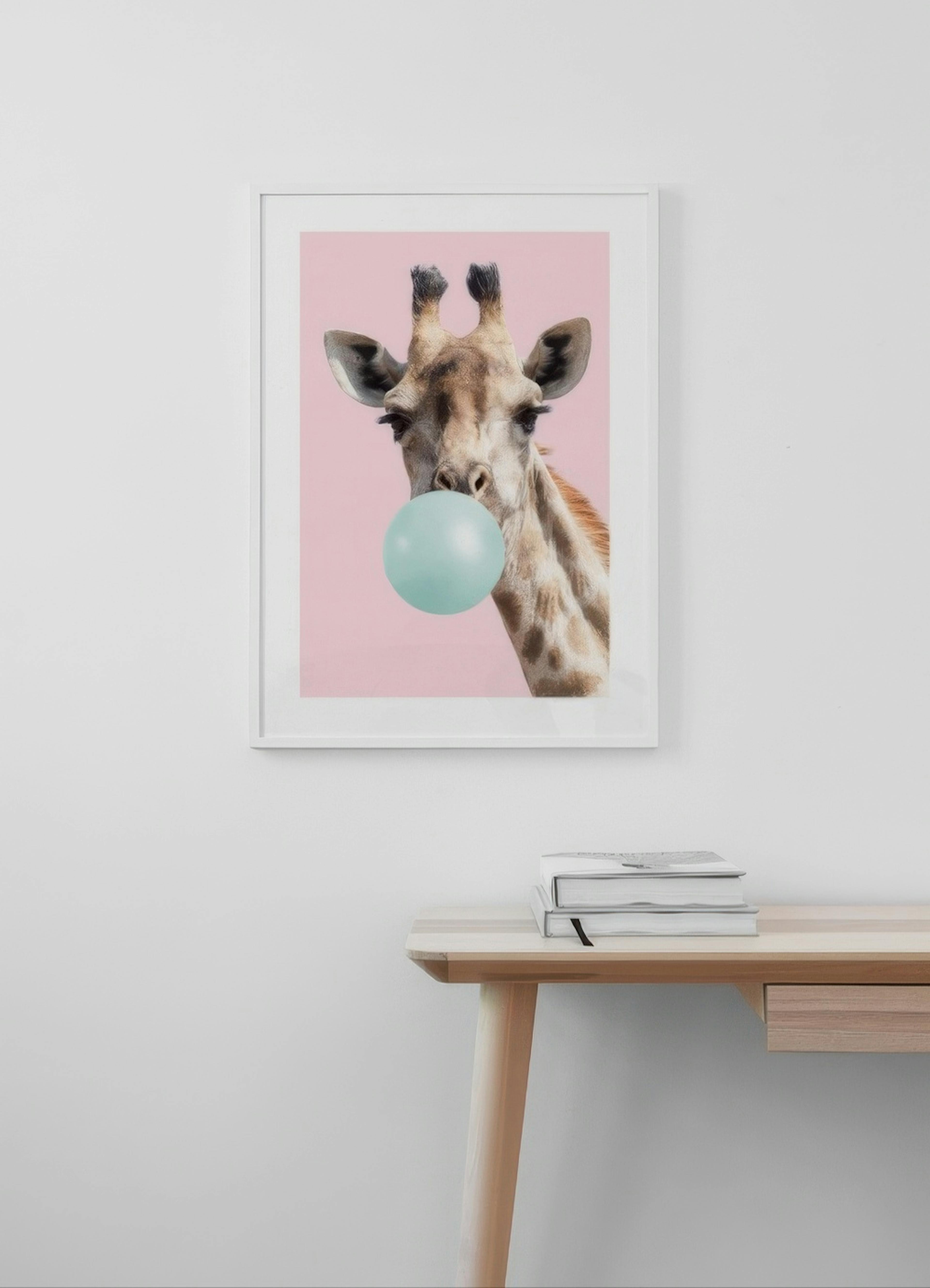 Bubblegum Giraffe Poster