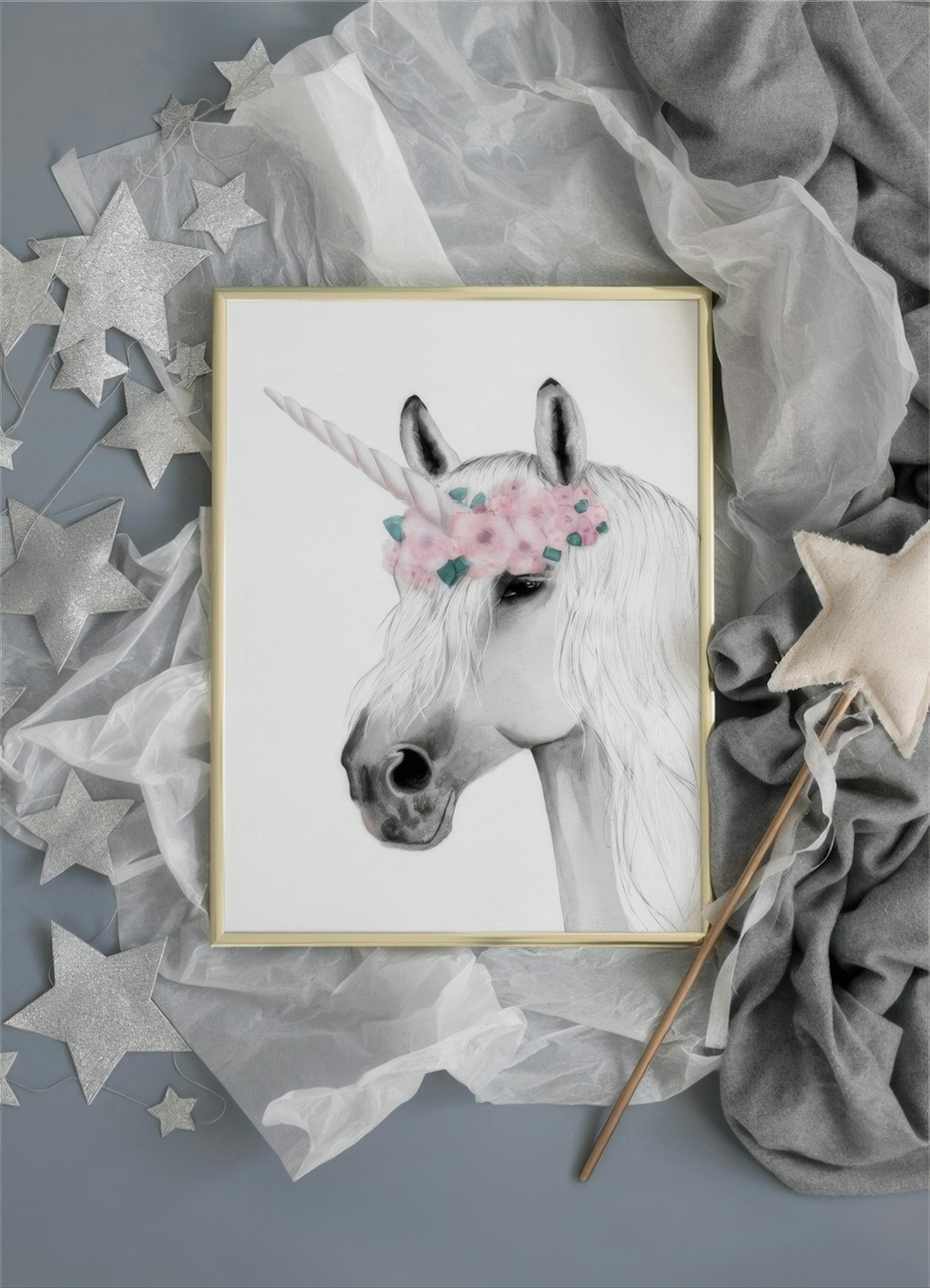 Unicorn Drawing Print