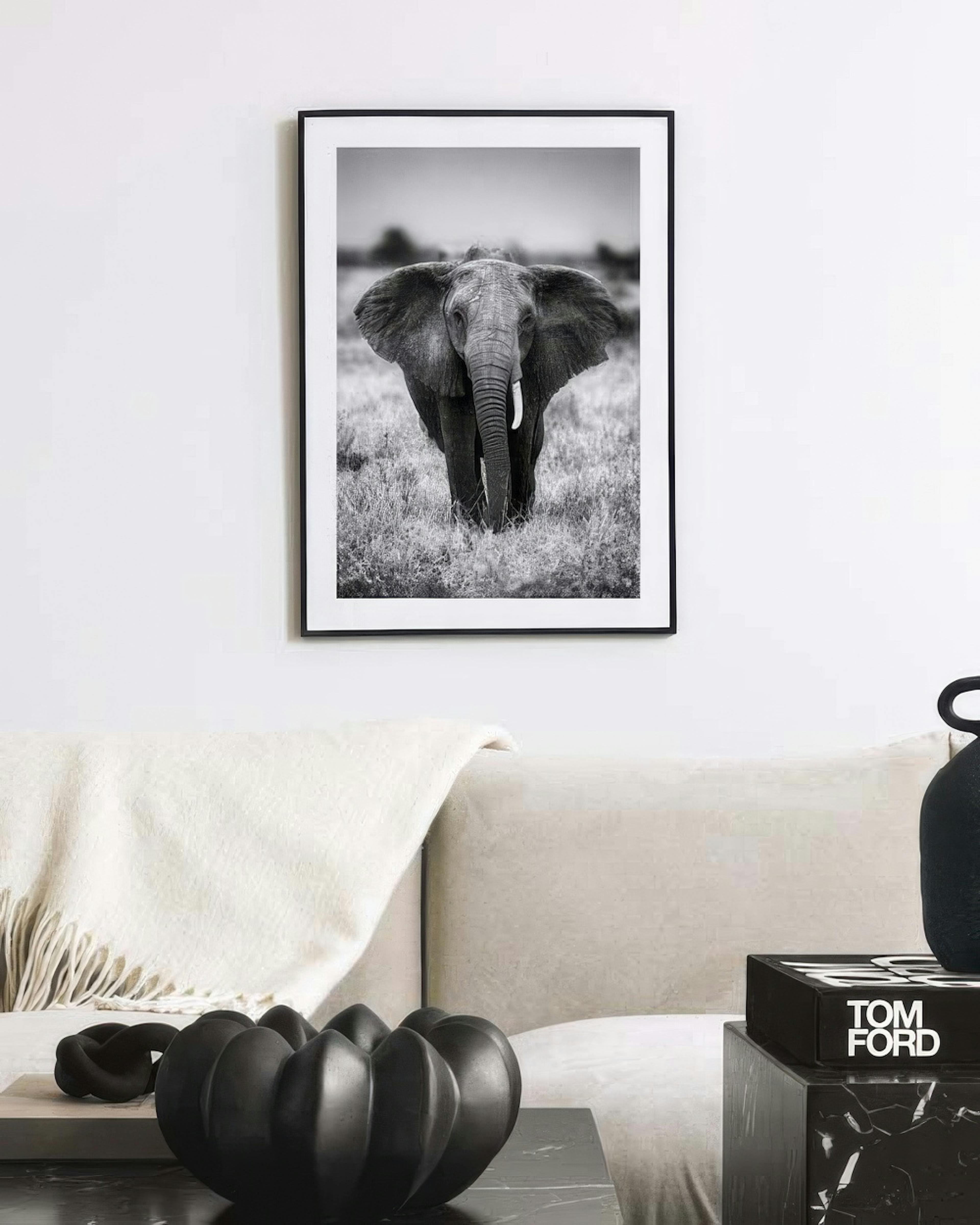 Elephant on the Savanna Poster