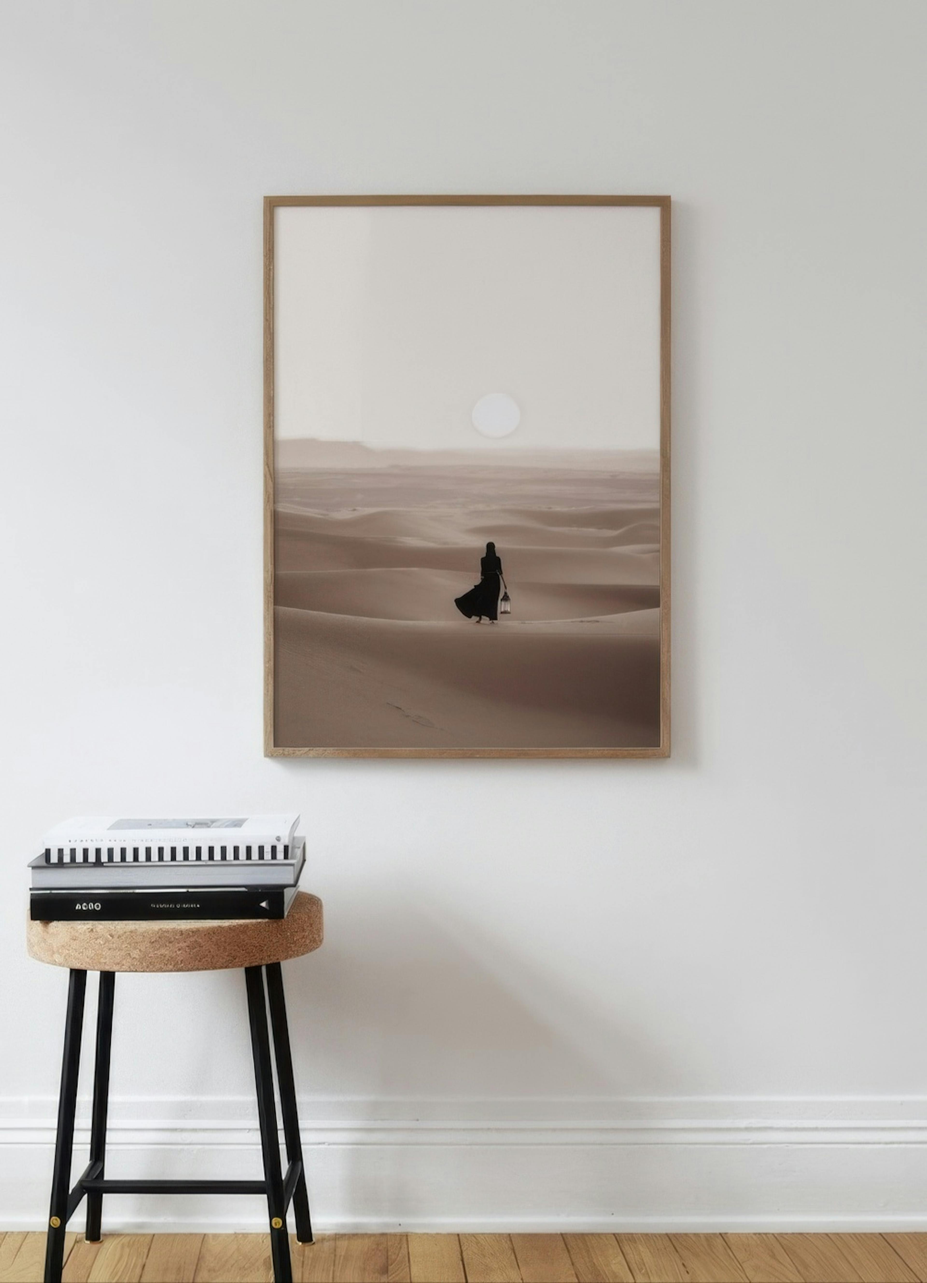 Woman in Desert Print