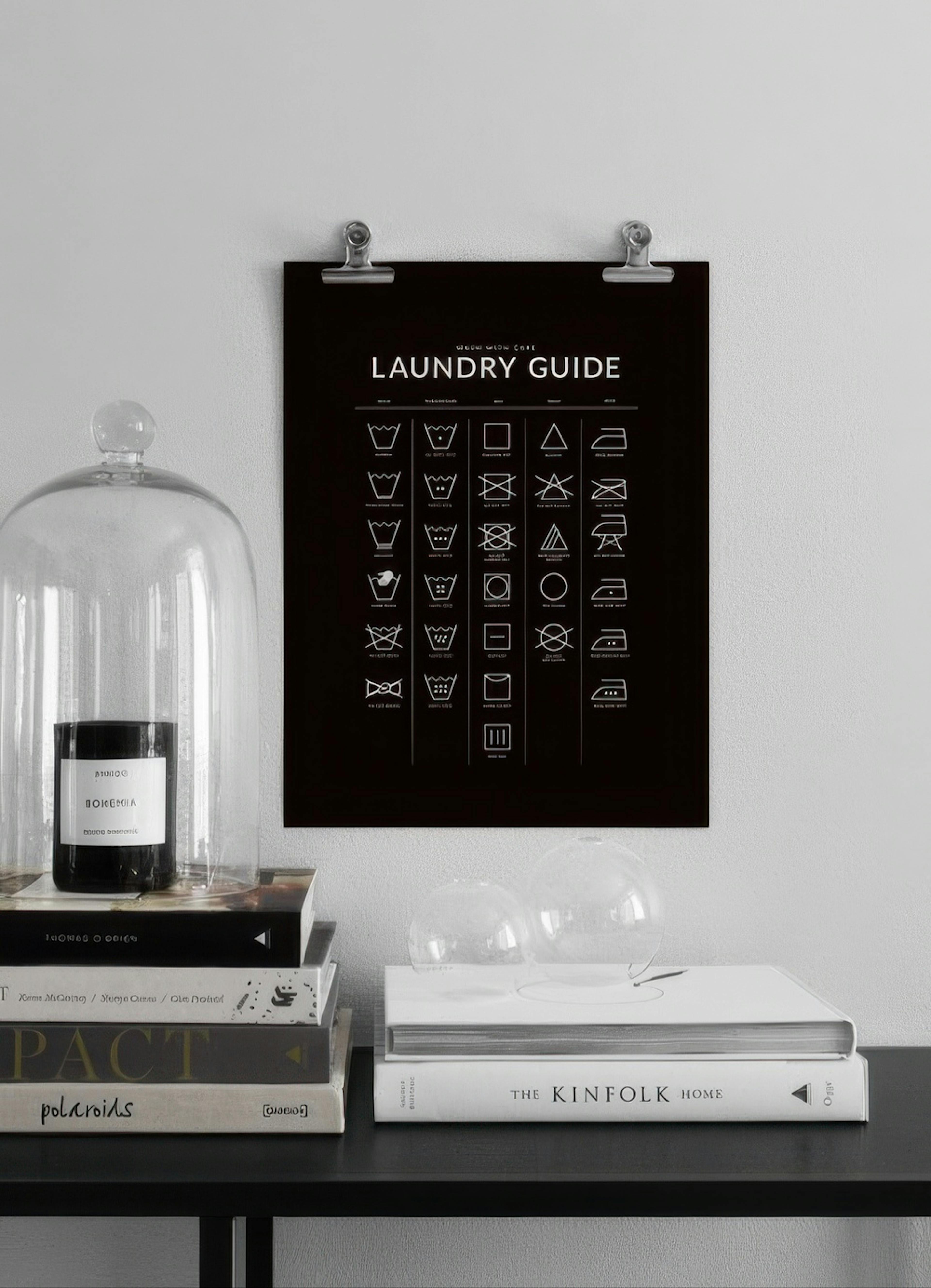 Laundry Guide Black Print