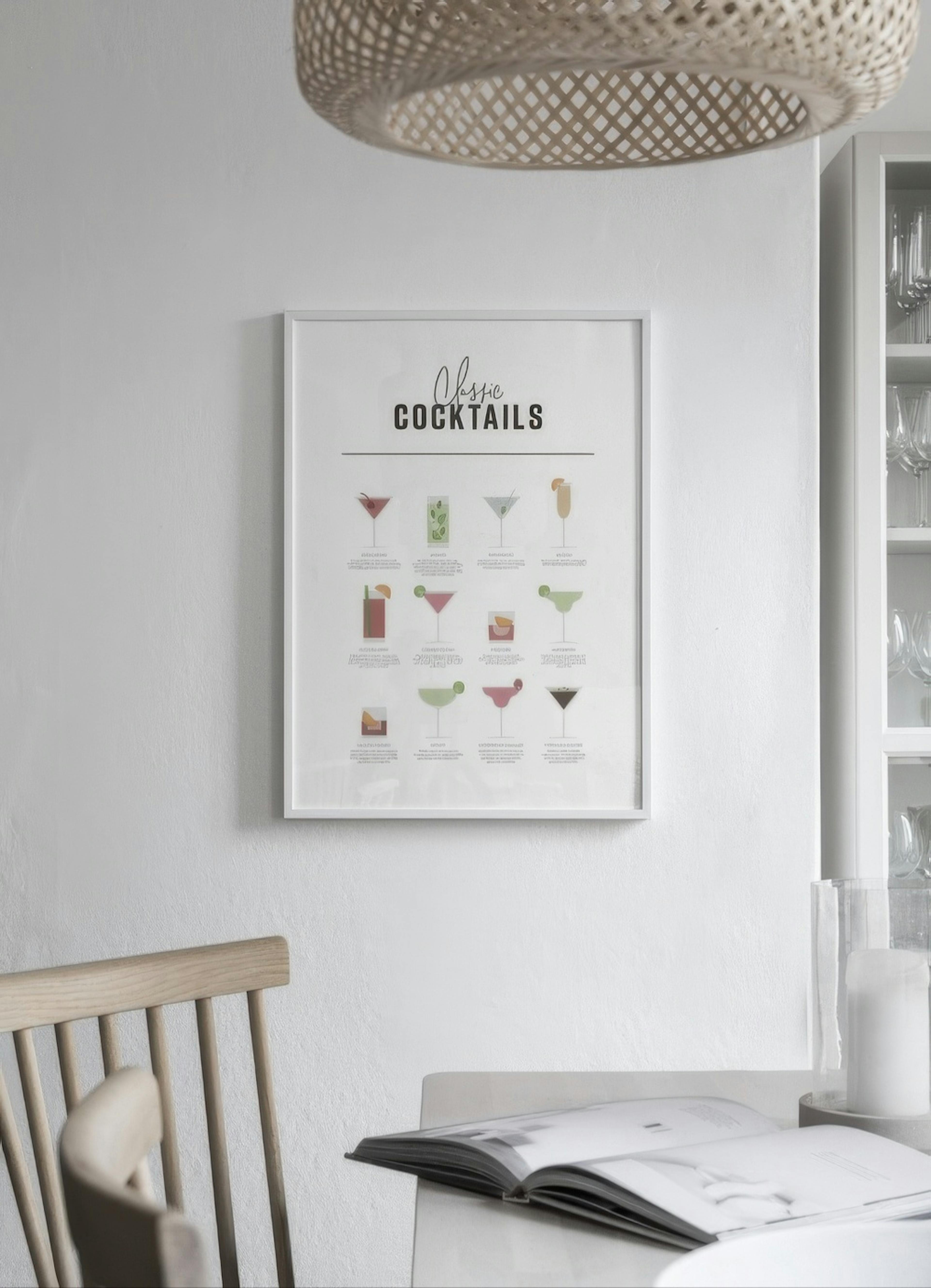 Classic Cocktail Guide Poster
