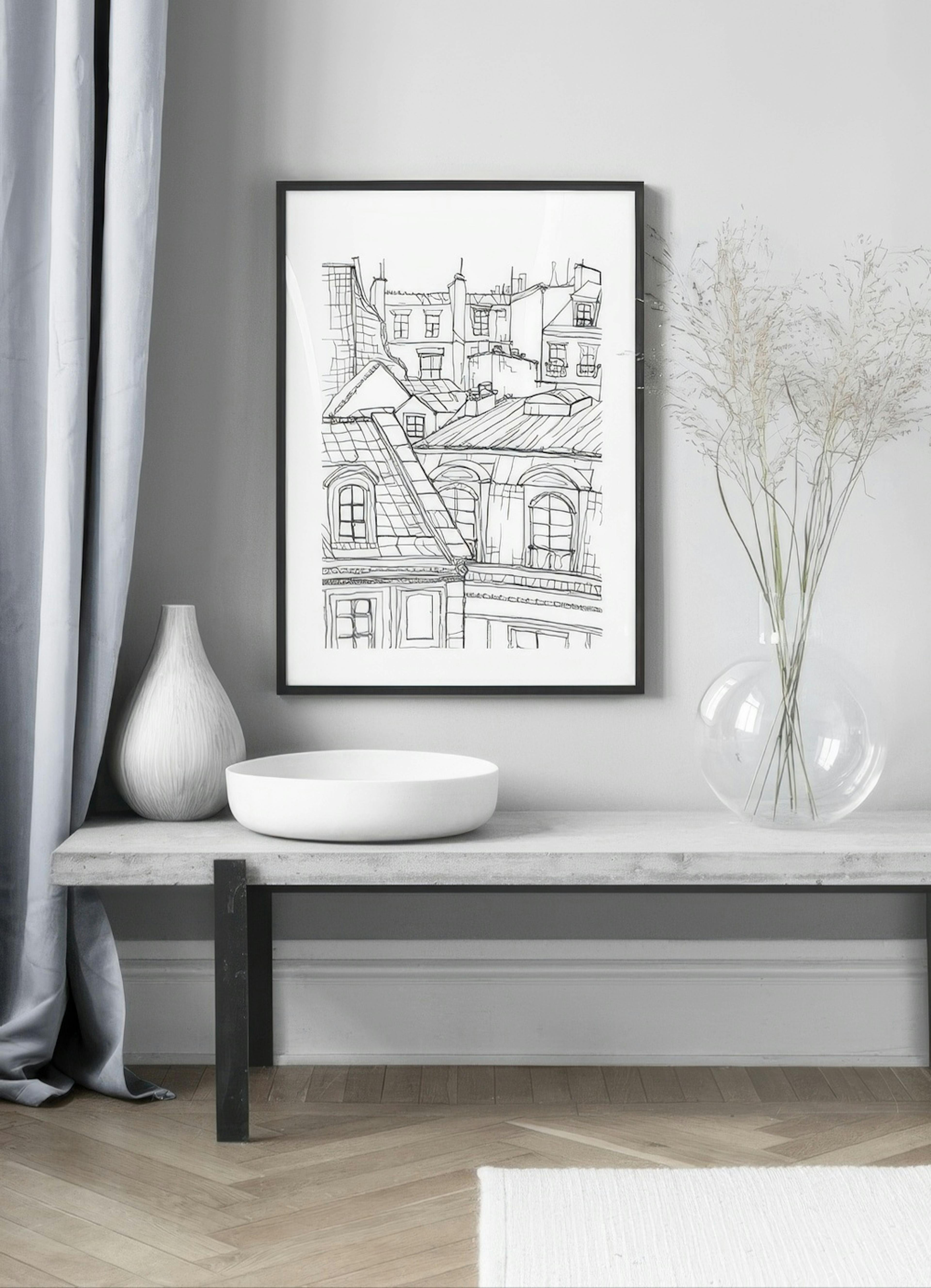 Roof Tops in Paris Poster