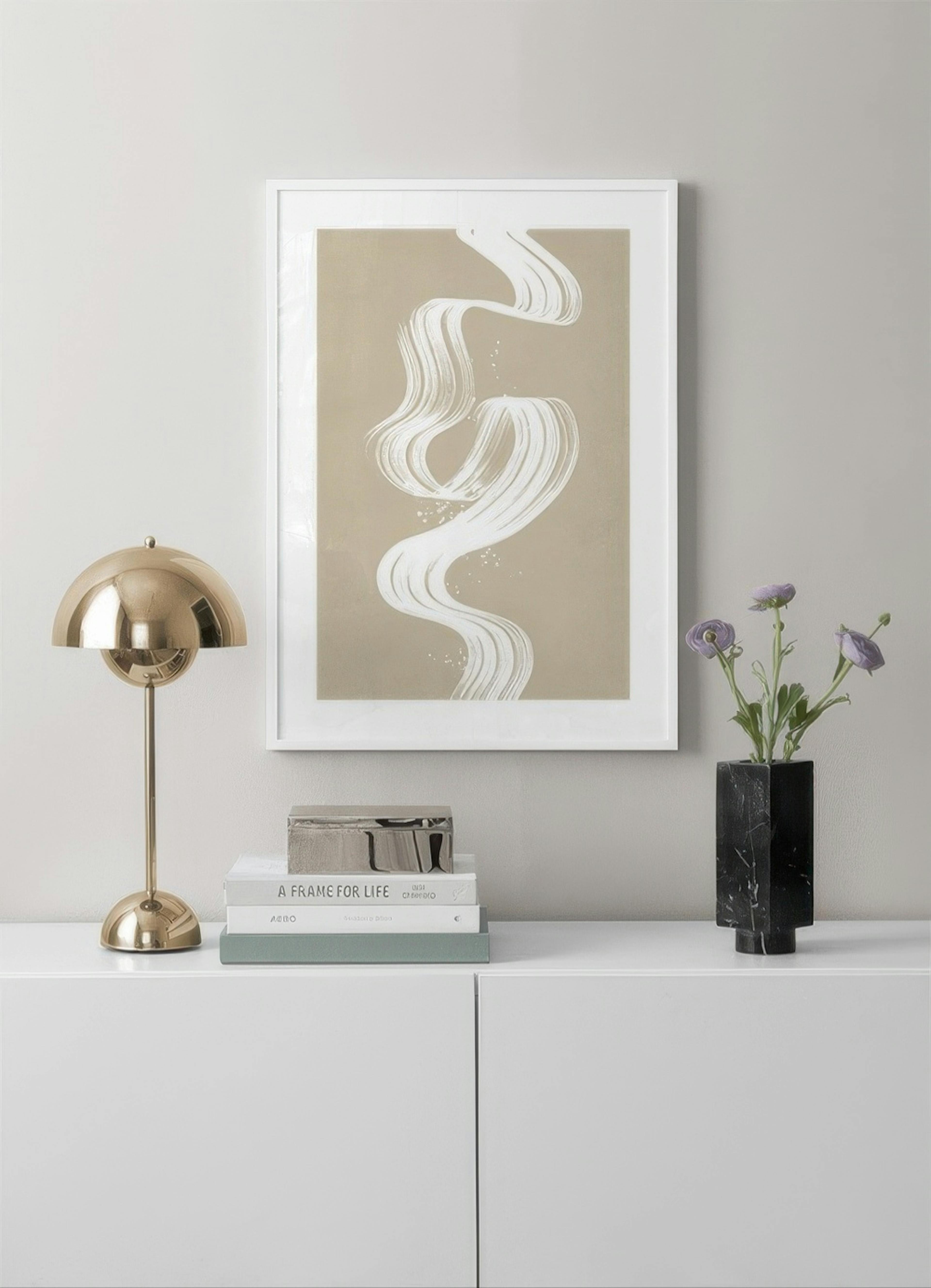 White Brush Stroke No1 포스터