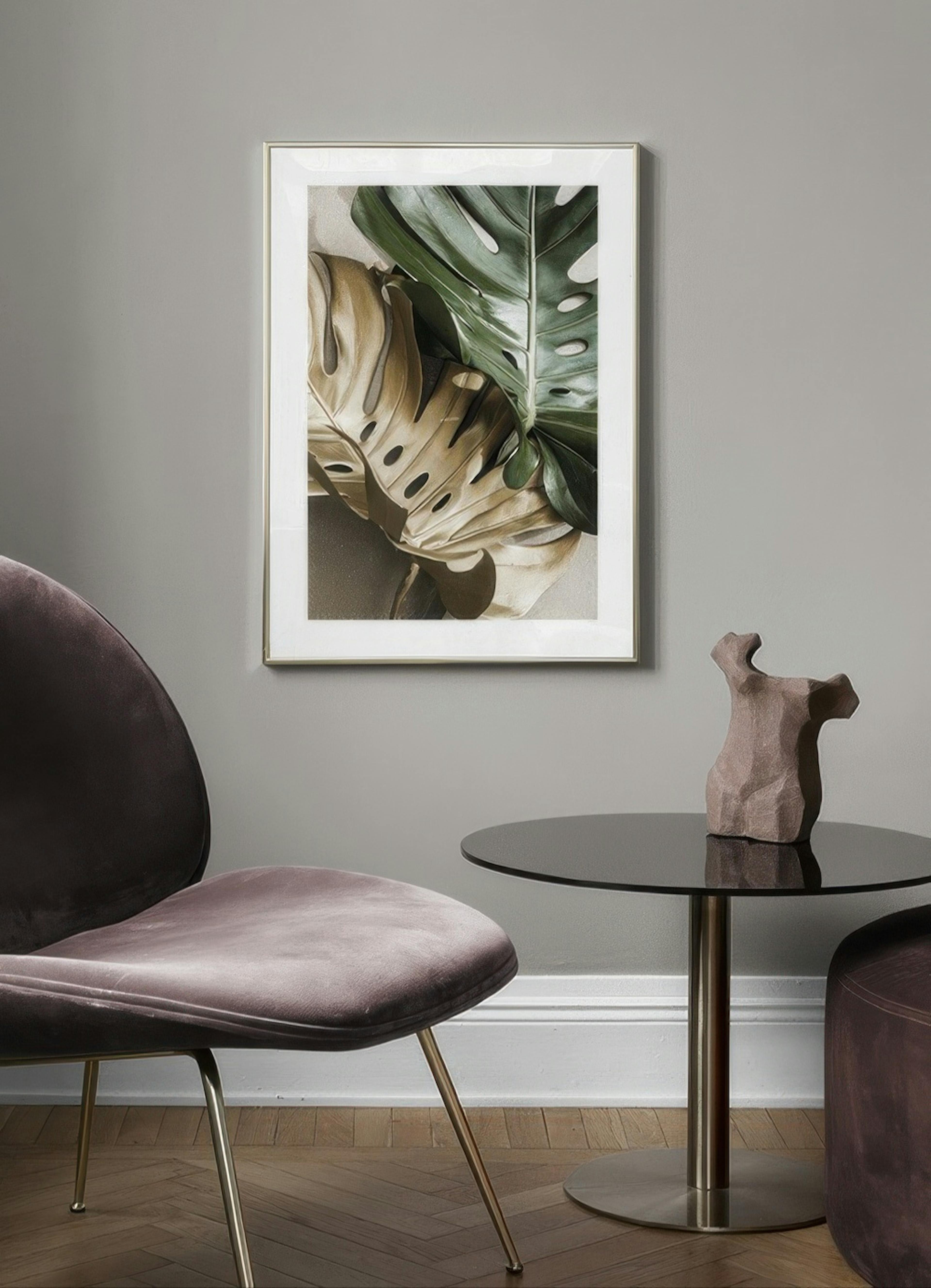 Gold Monstera No2 Print