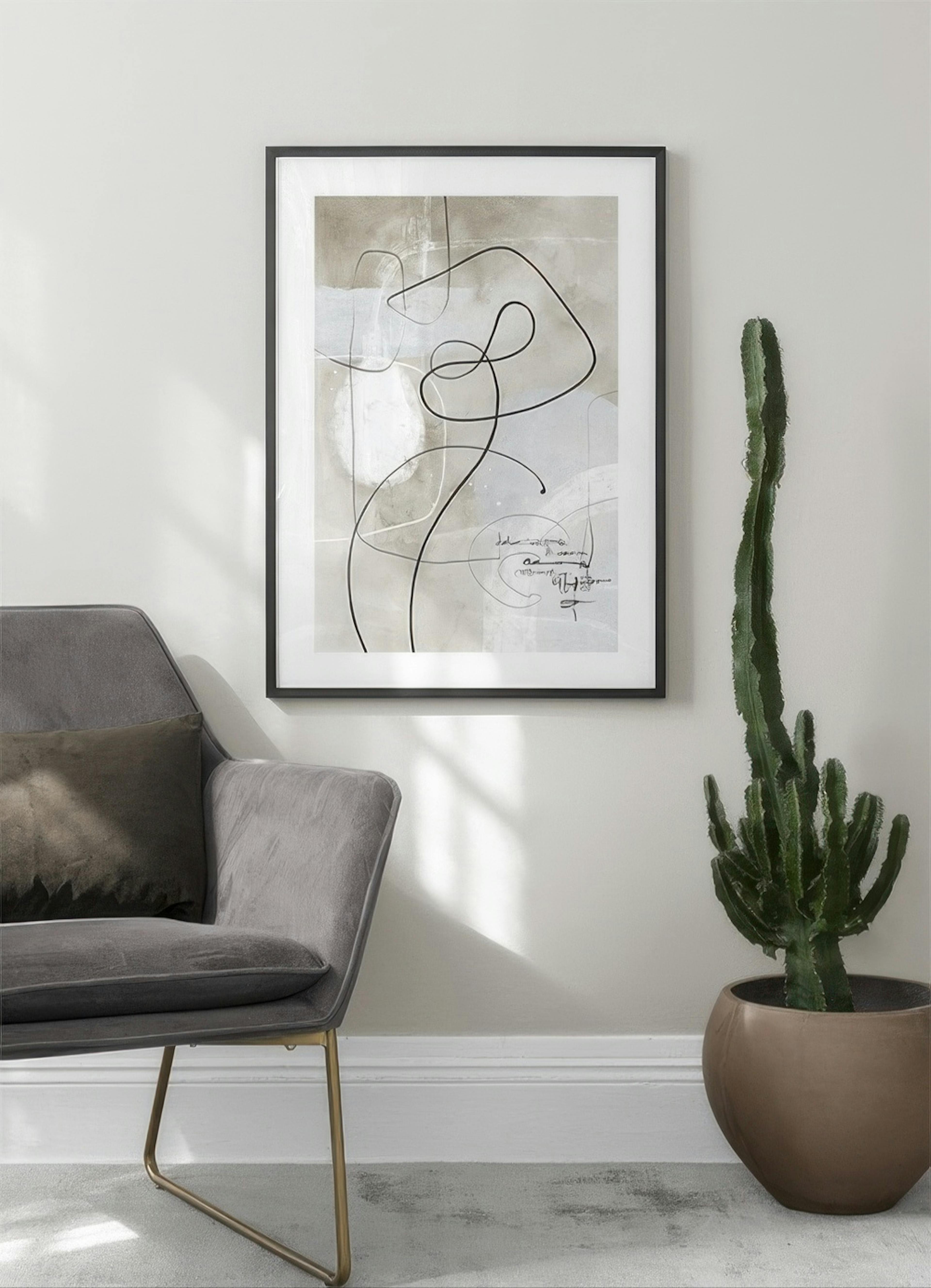 Soft Abstract Lines No1 Poster