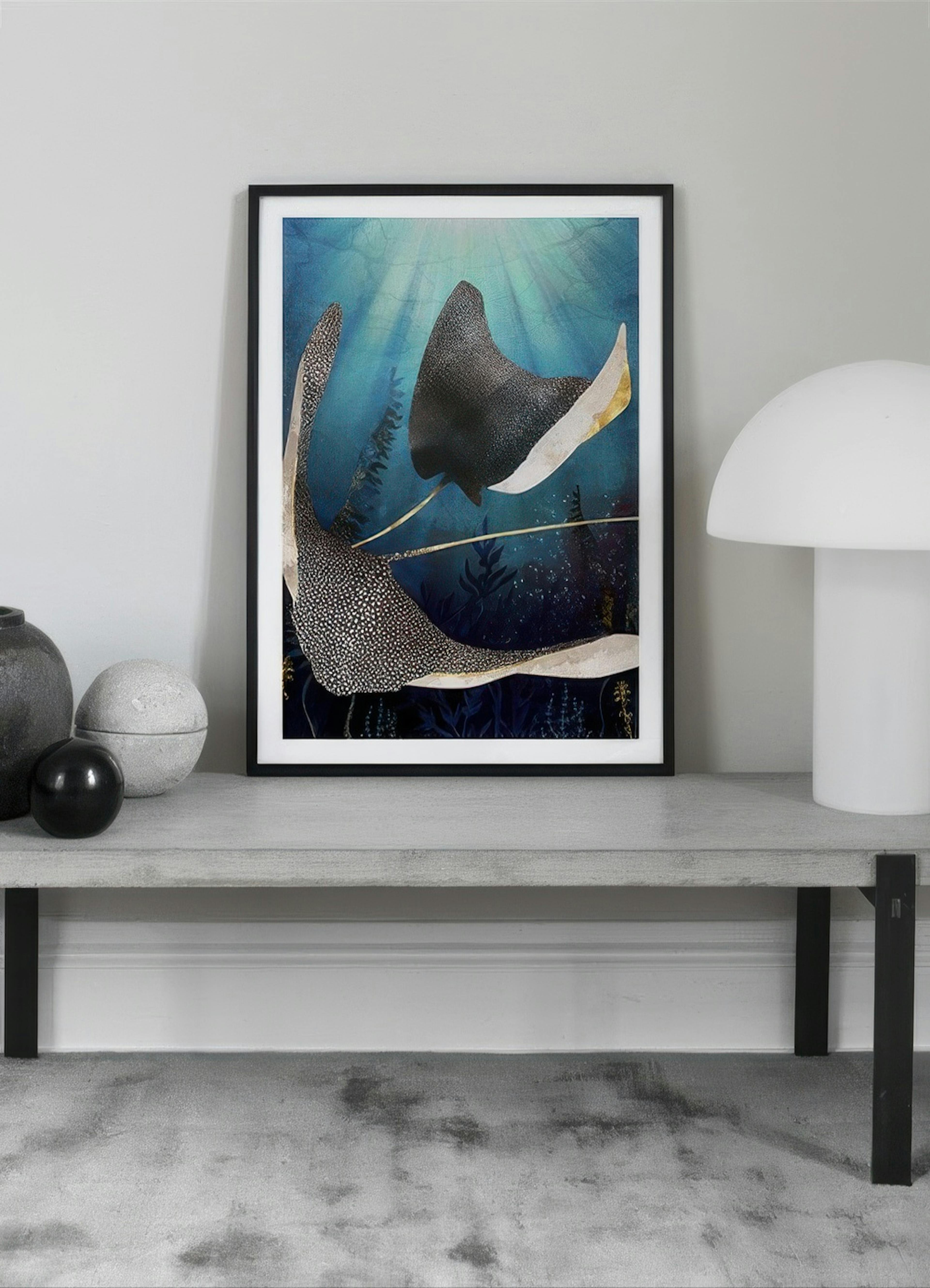 SpaceFrog Designs - Metallic Stingray Poster