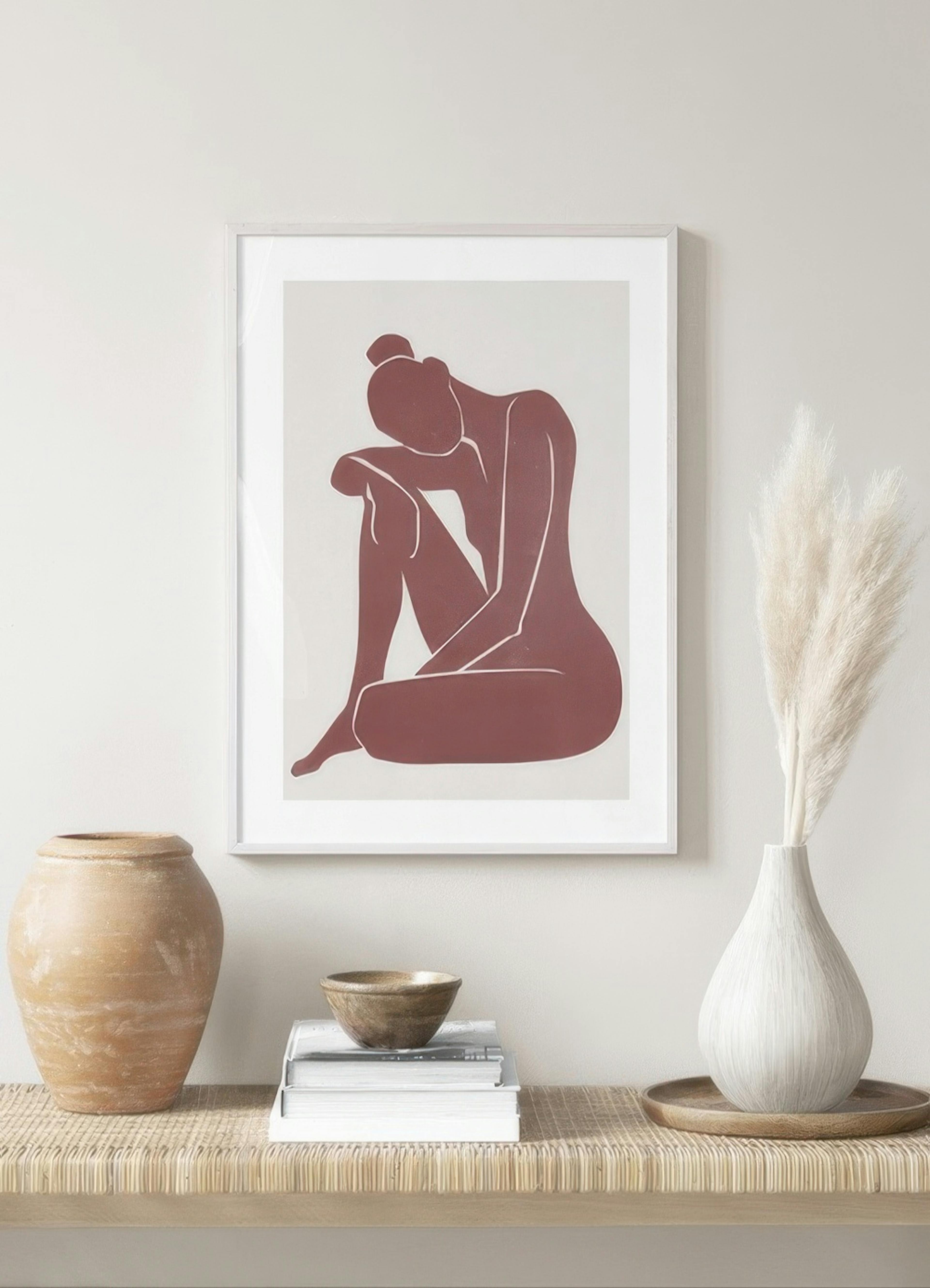 Burnt Sienna Figure Print