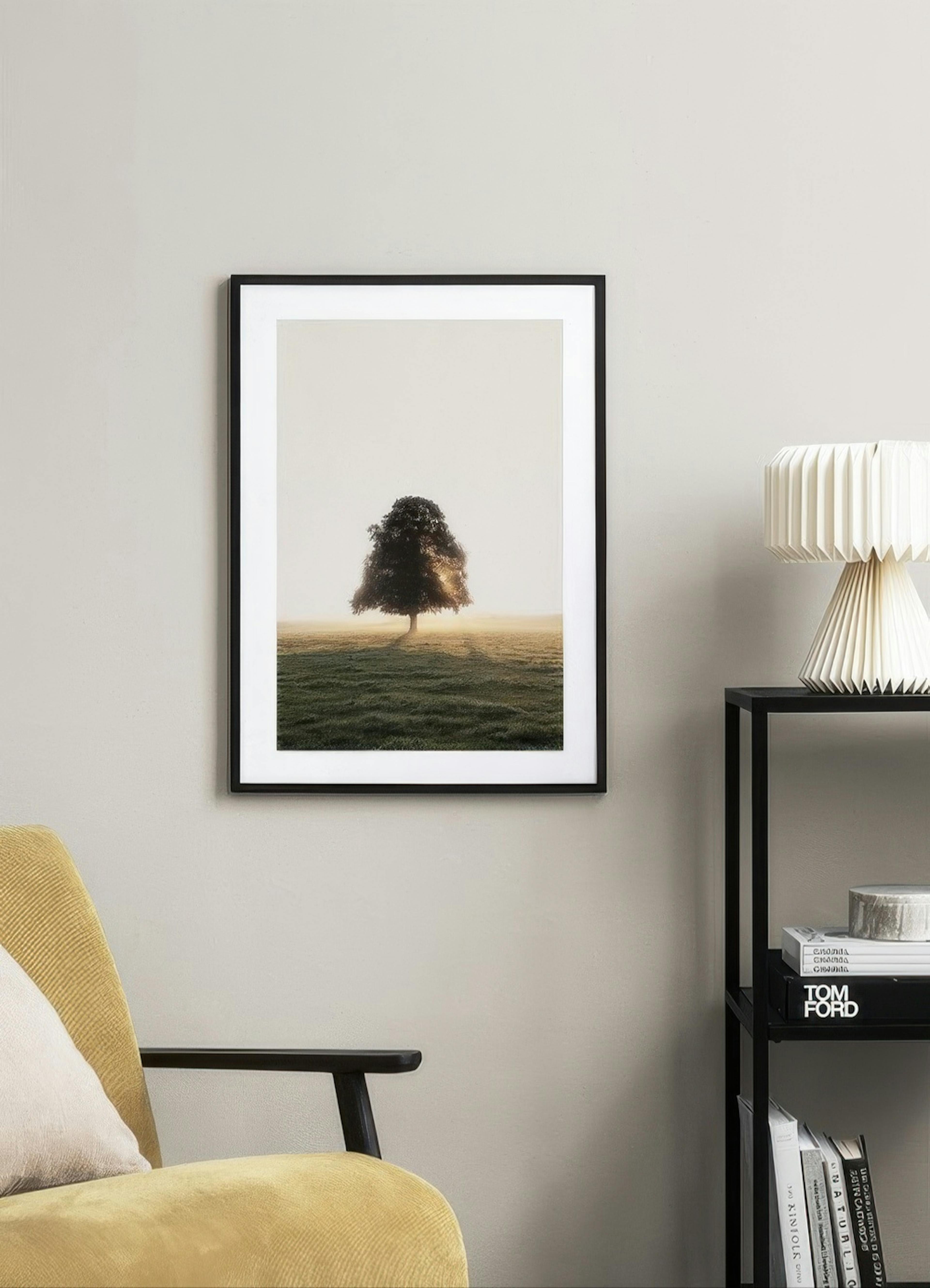 Misty Meadow Tree Juliste