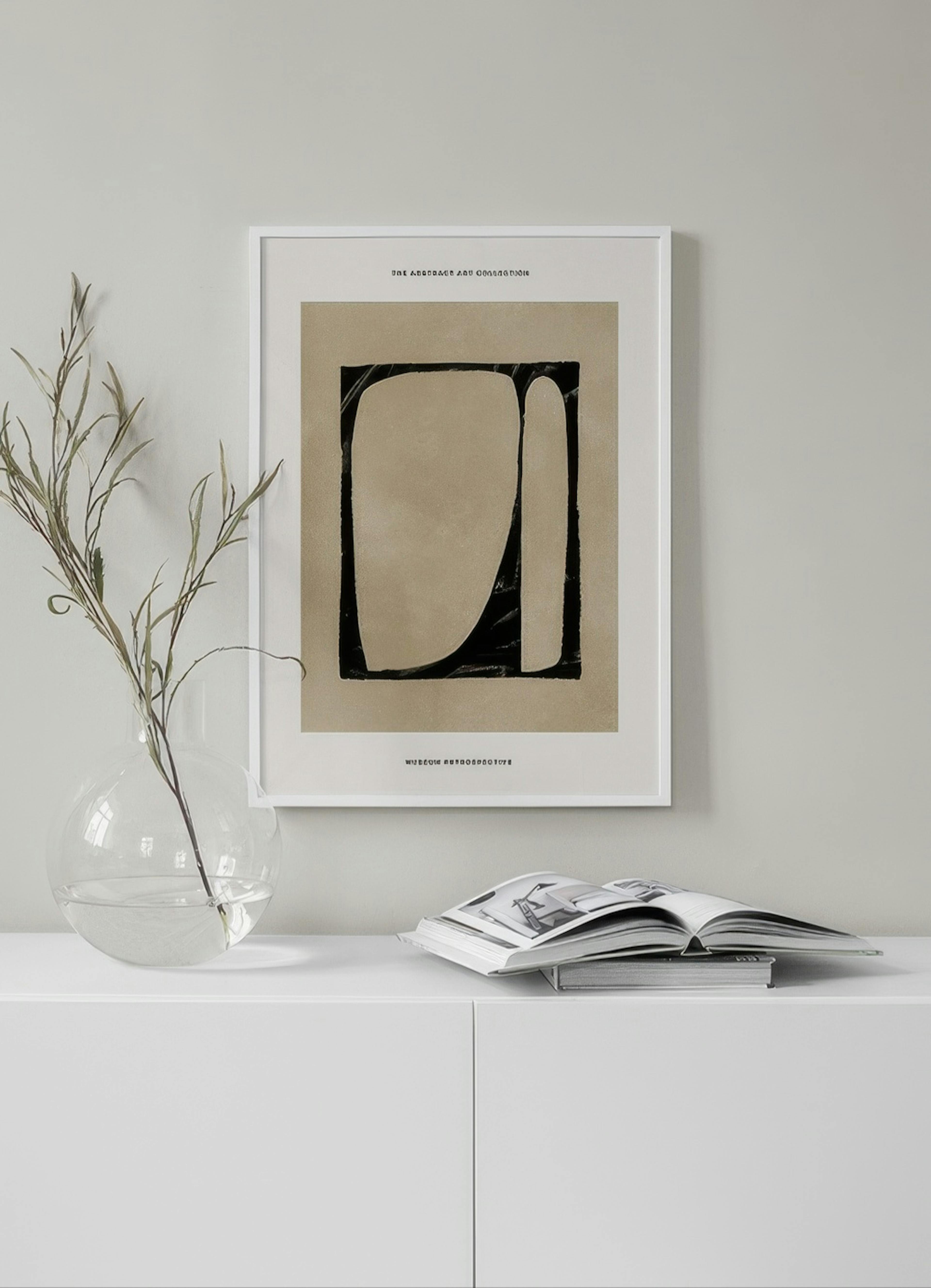 Black and Beige Print