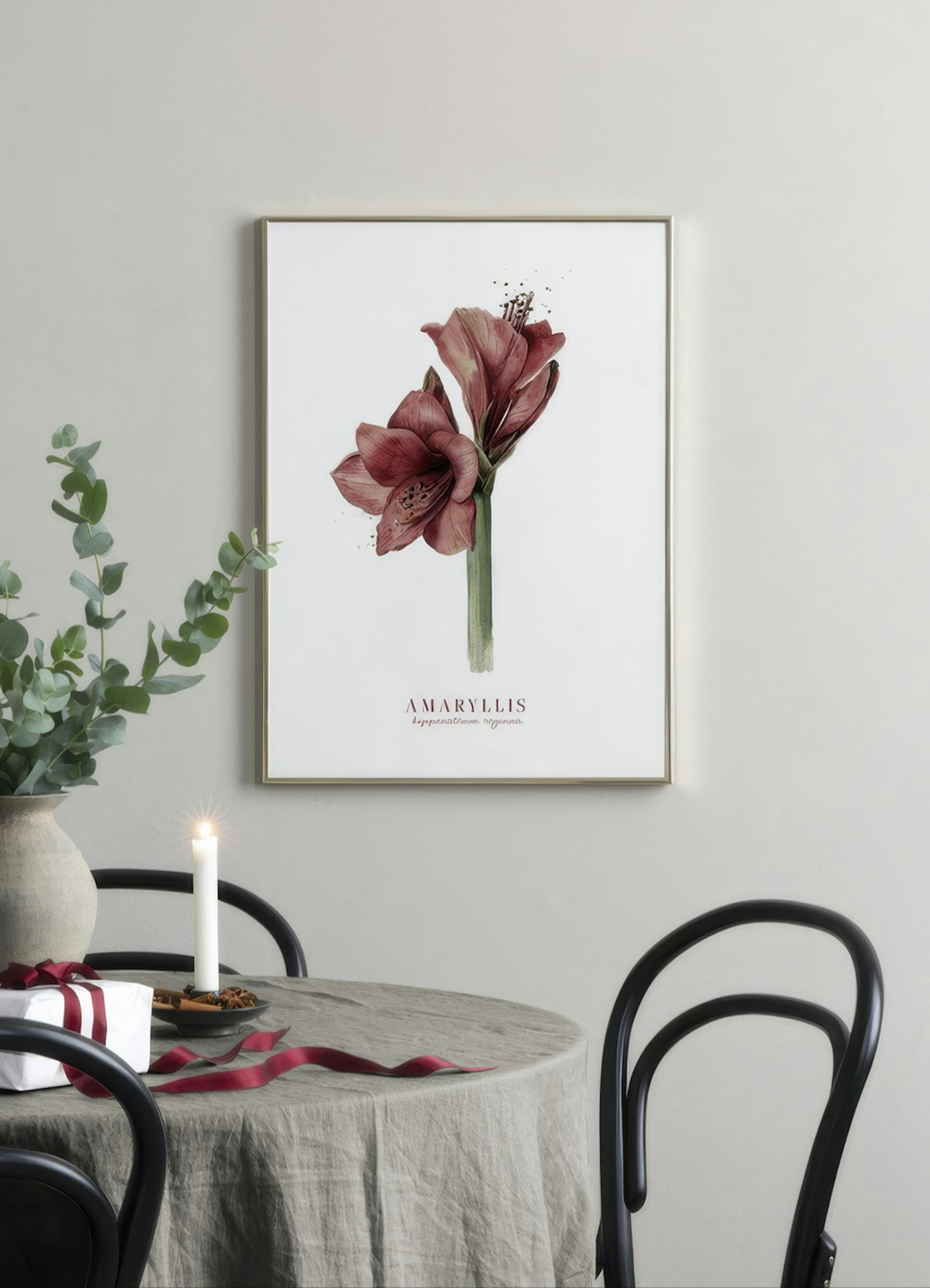 Watercolor Amaryllis Plakat