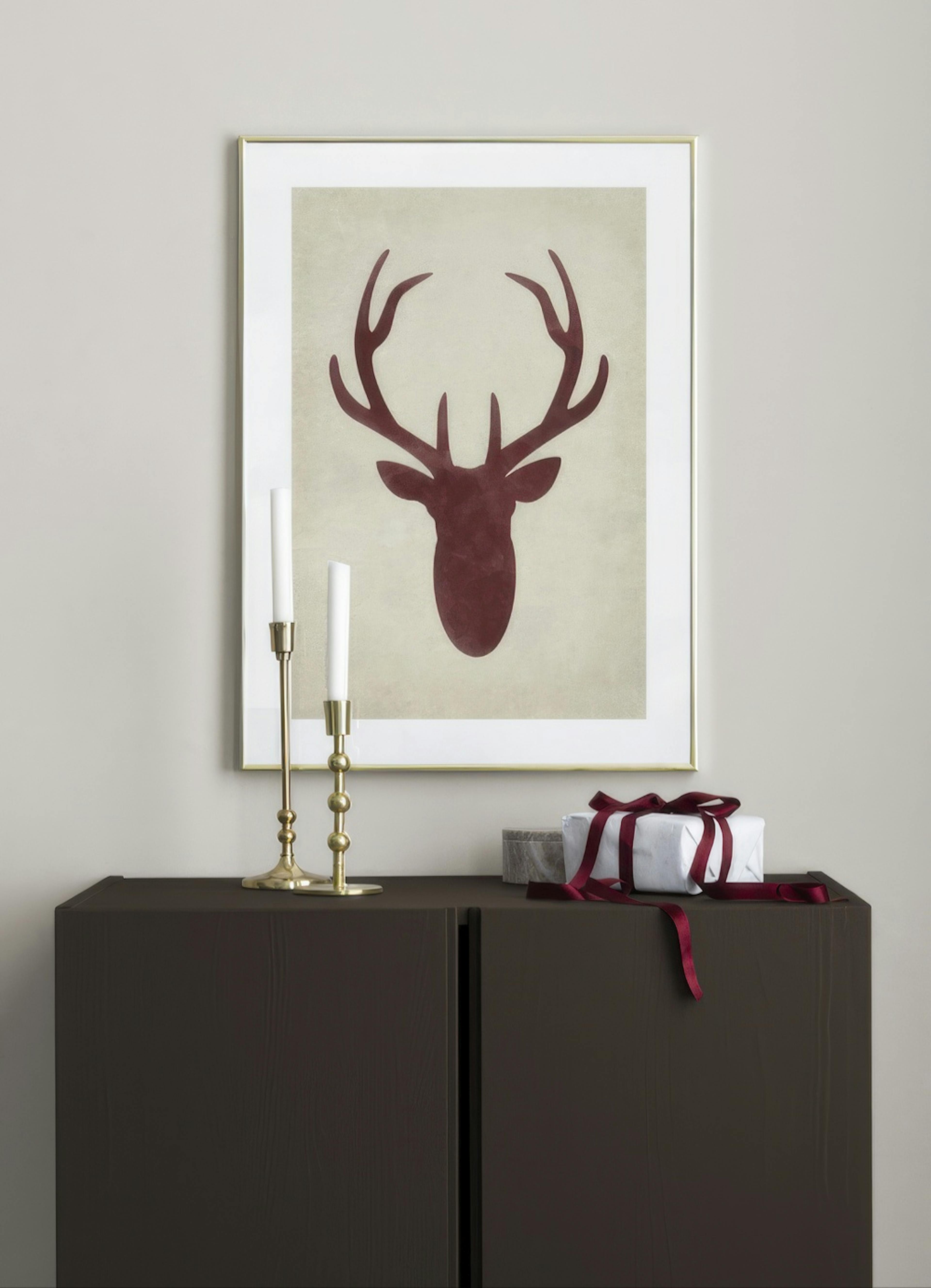 Watercolor Deer Silhouette Plakat
