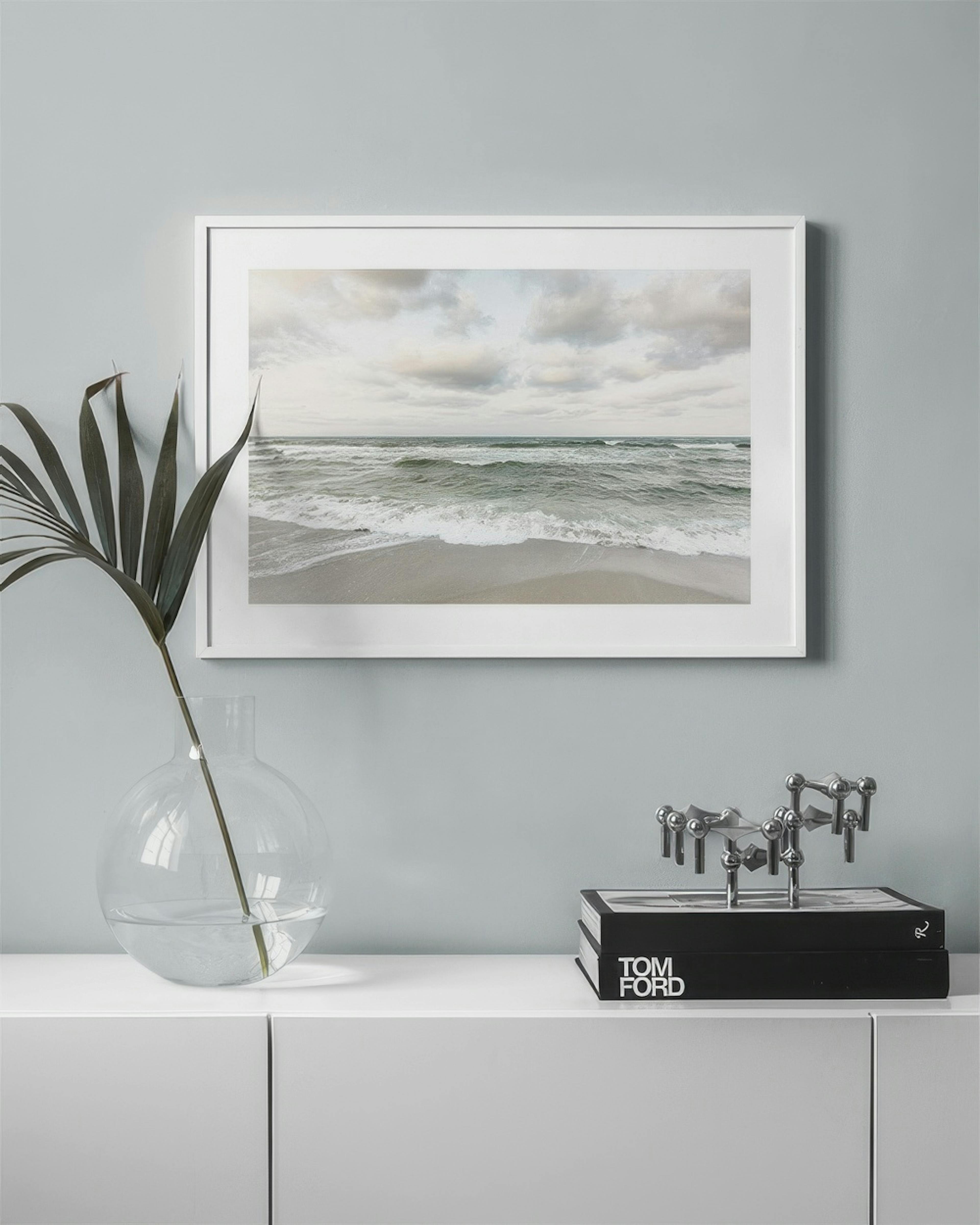 Jade Green Waves Print