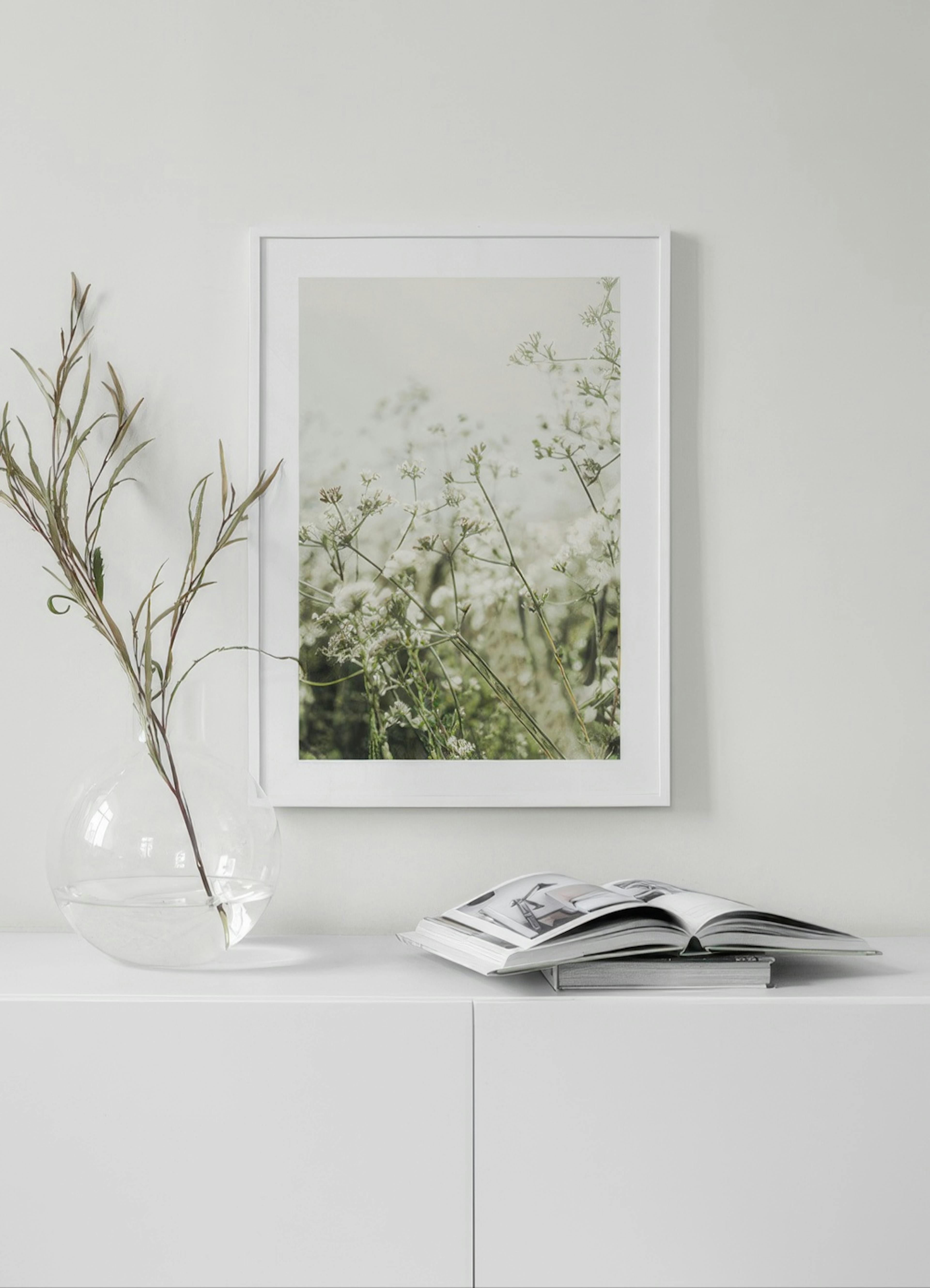 Wild White Flowers Poster