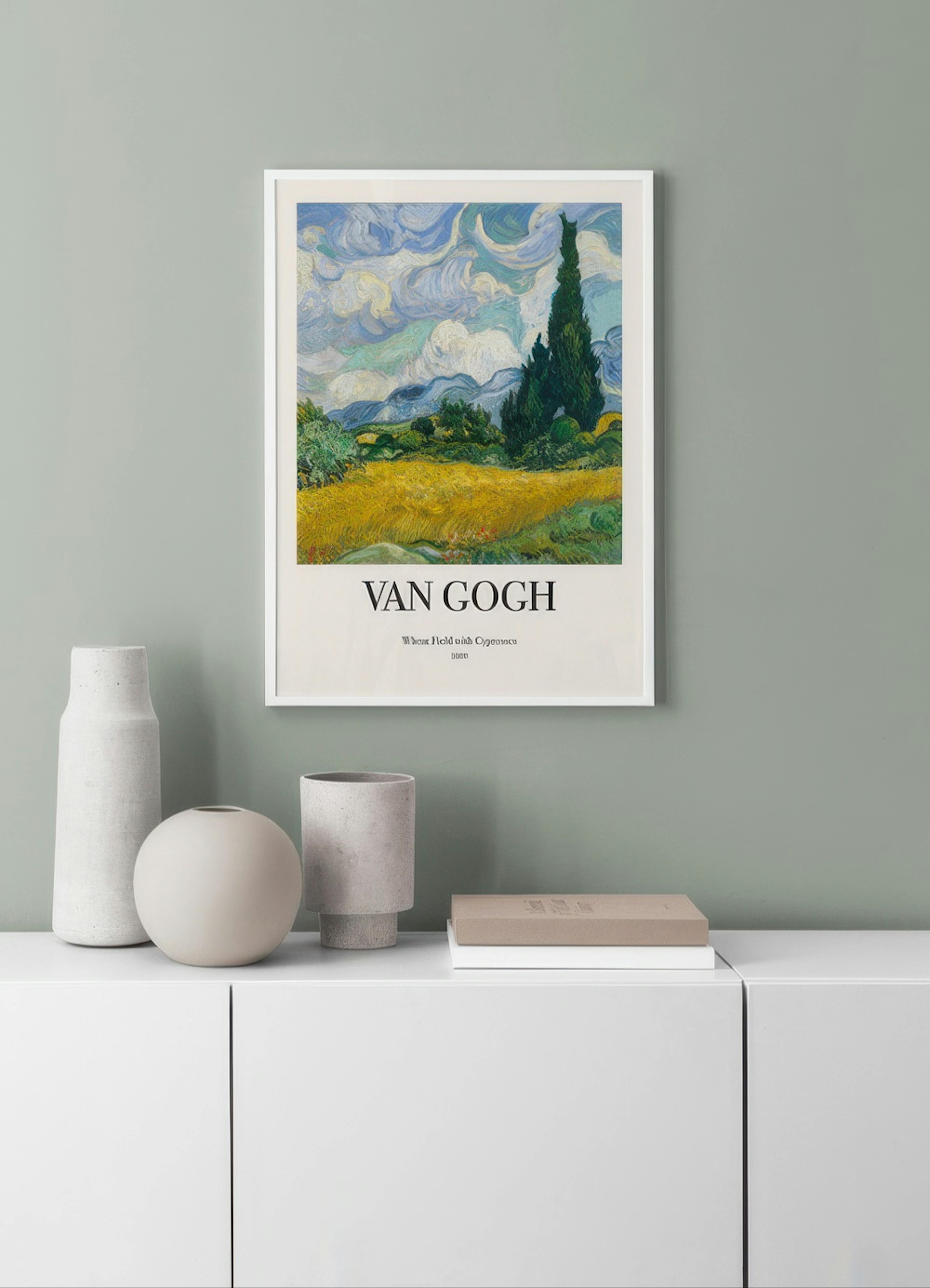 Van Gogh - Wheat Field with Cypresses Poster