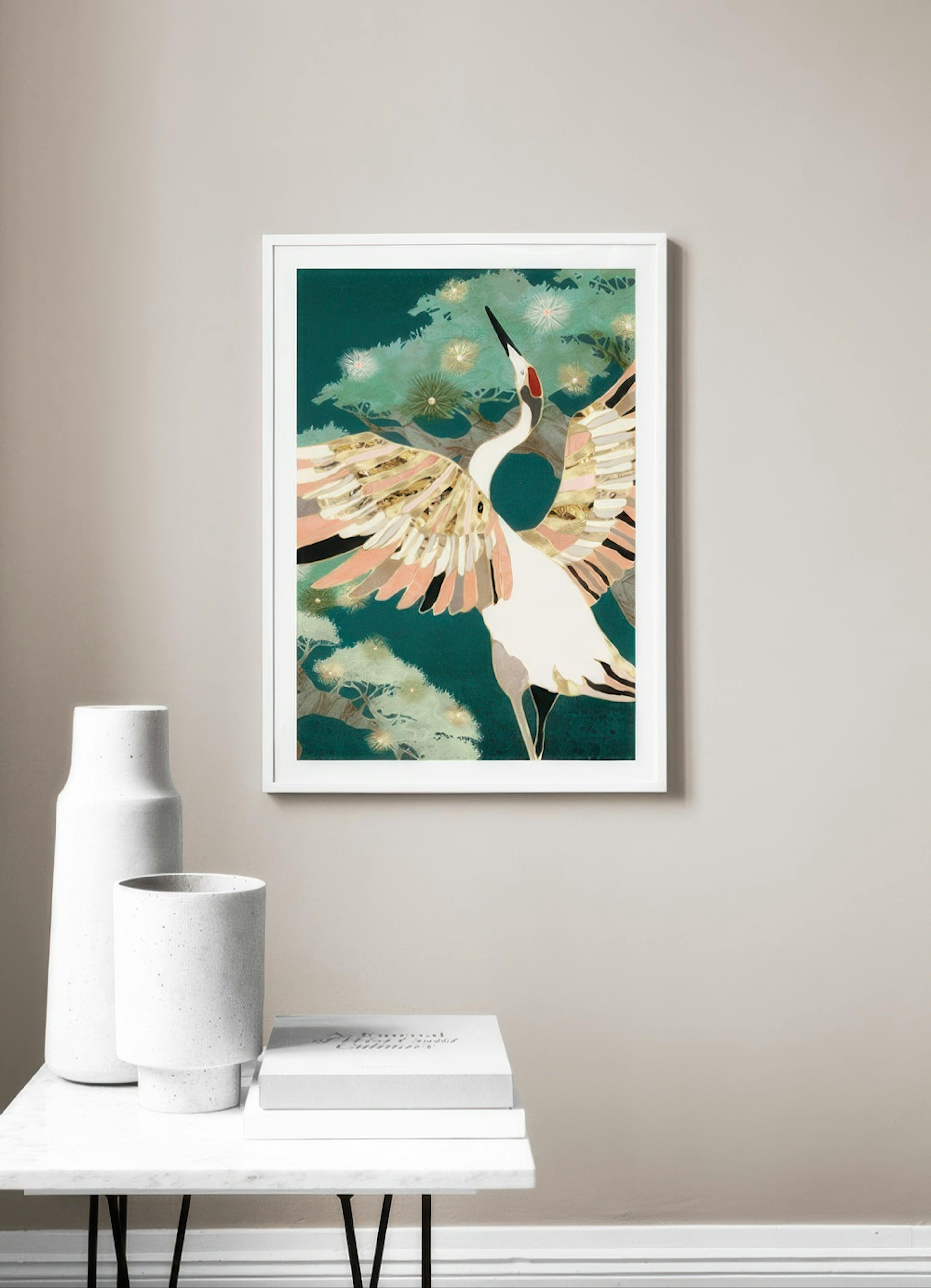 SpaceFrog Designs - Golden Crane Poster