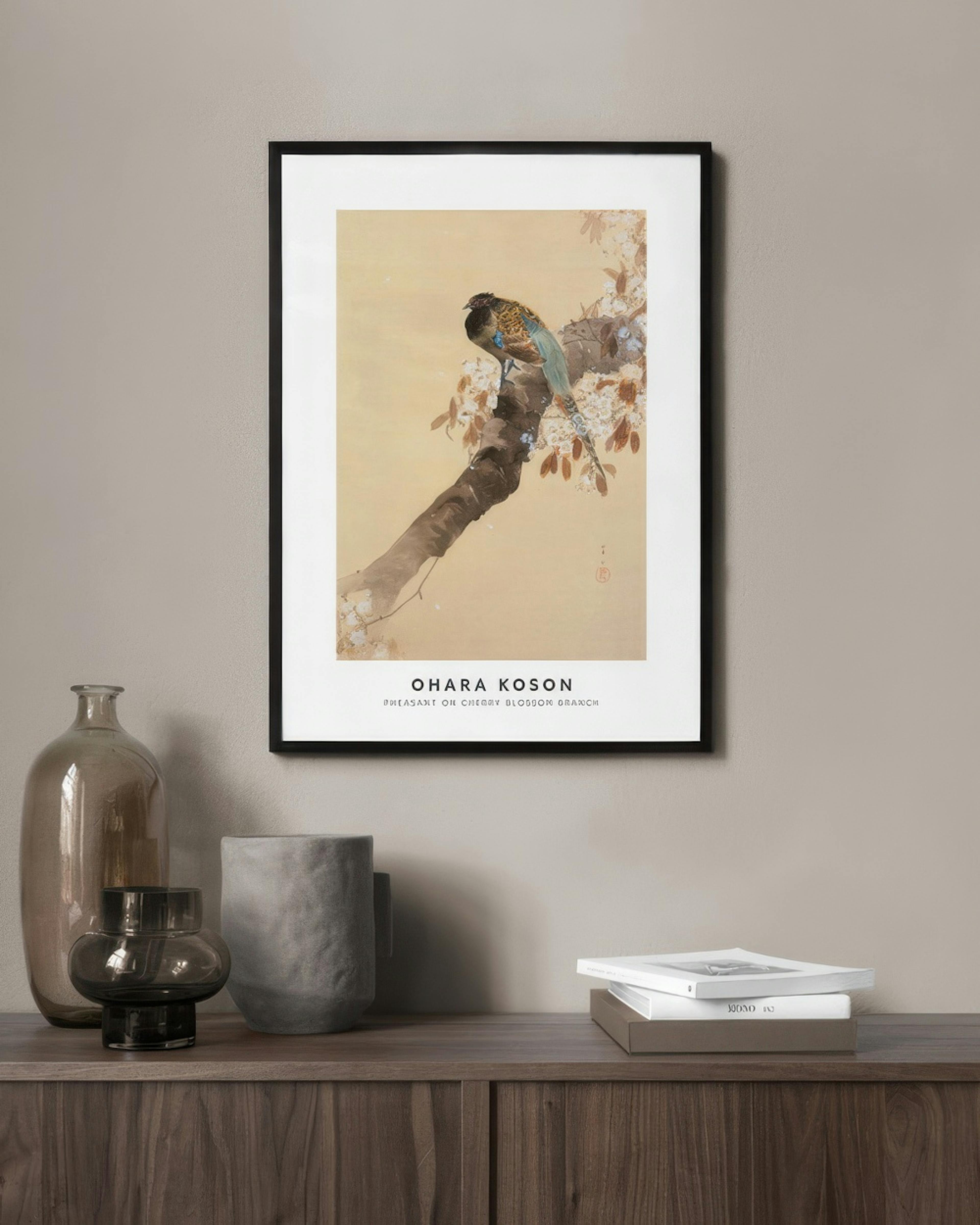 Ohara Koson - Pheasant on Cherry Blossom Branch Print