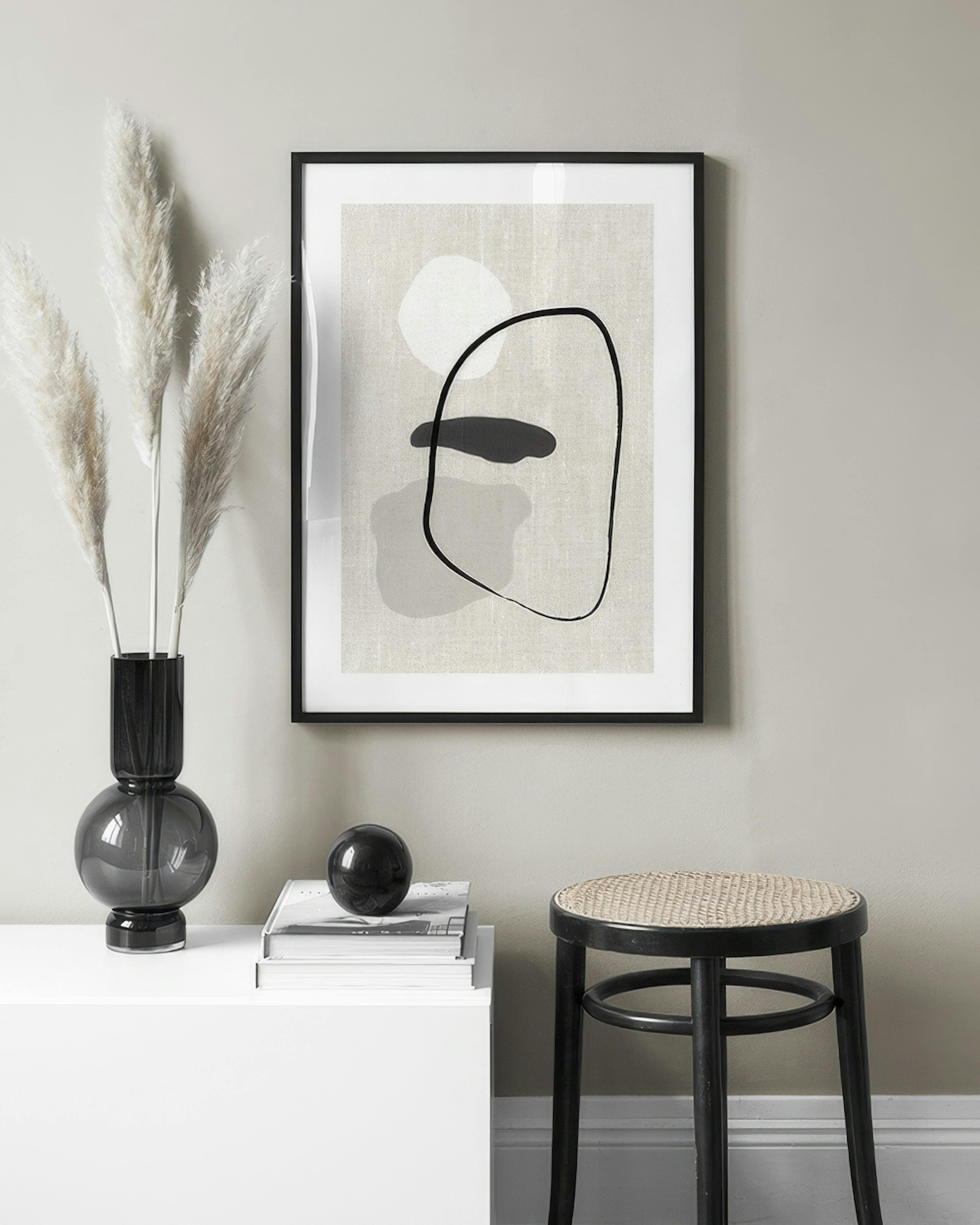 Linen Shapes No1 Poster