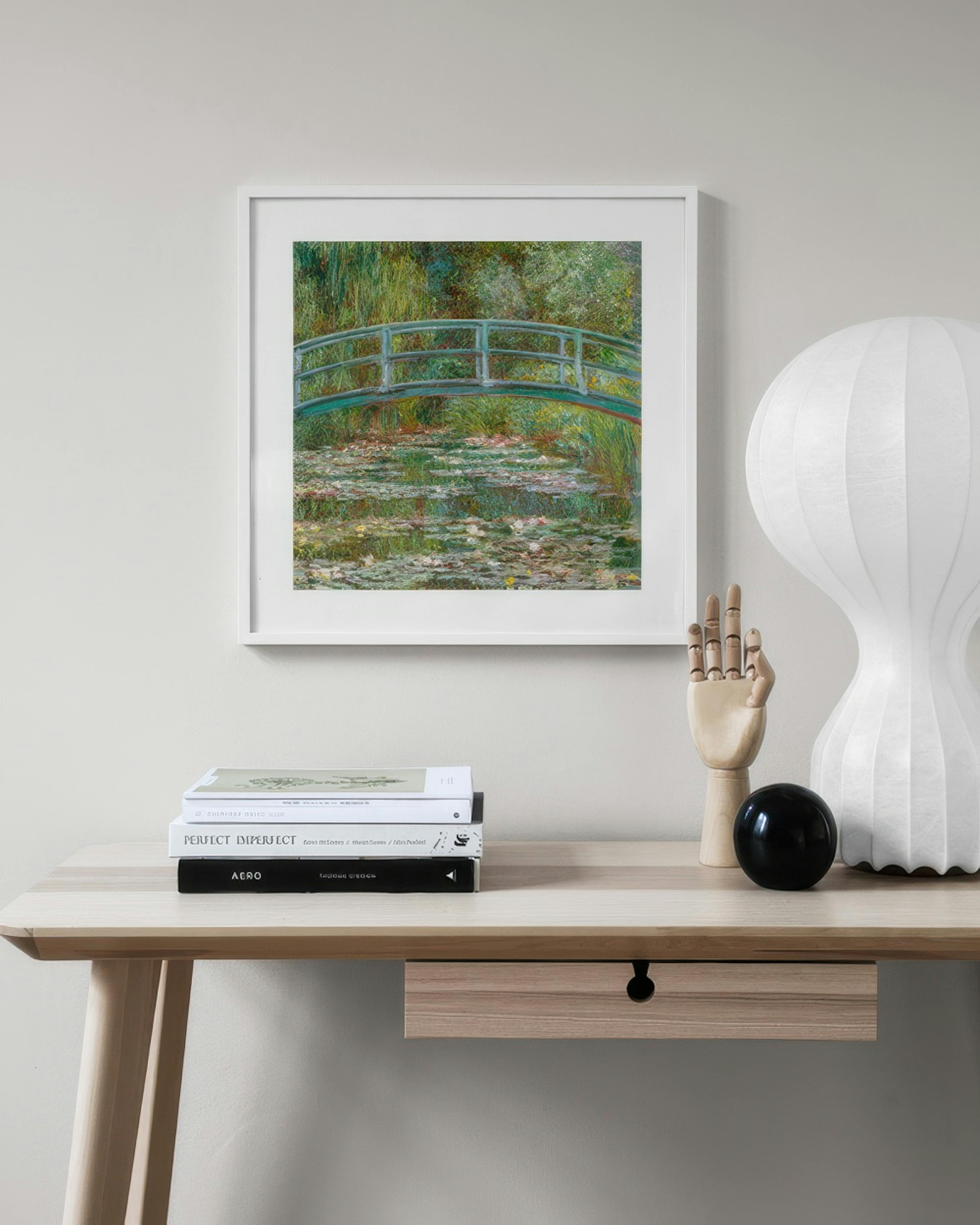 Monet - Bridge Over a Pond of Water Lilies Square Poster