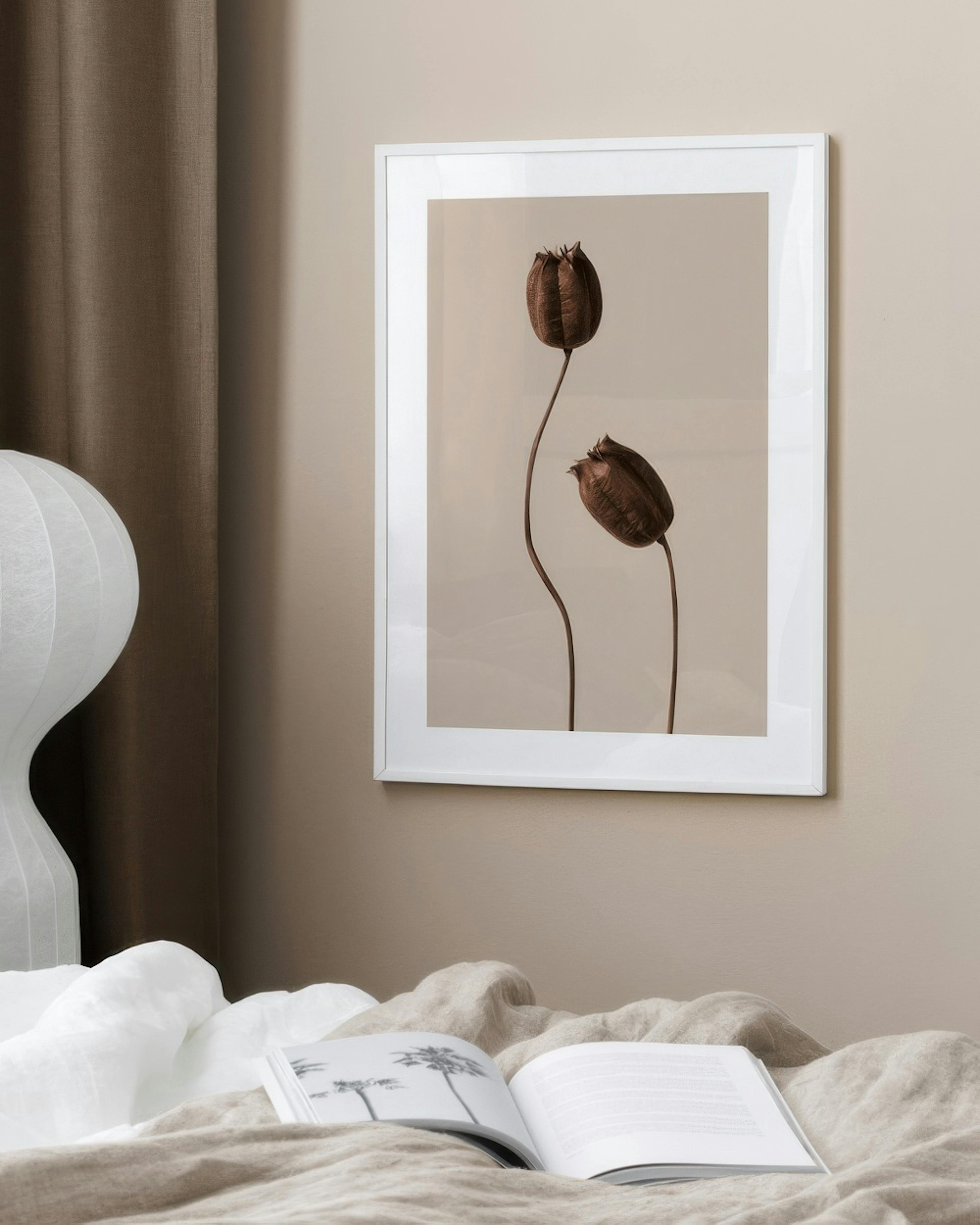 Brown Flowers Print