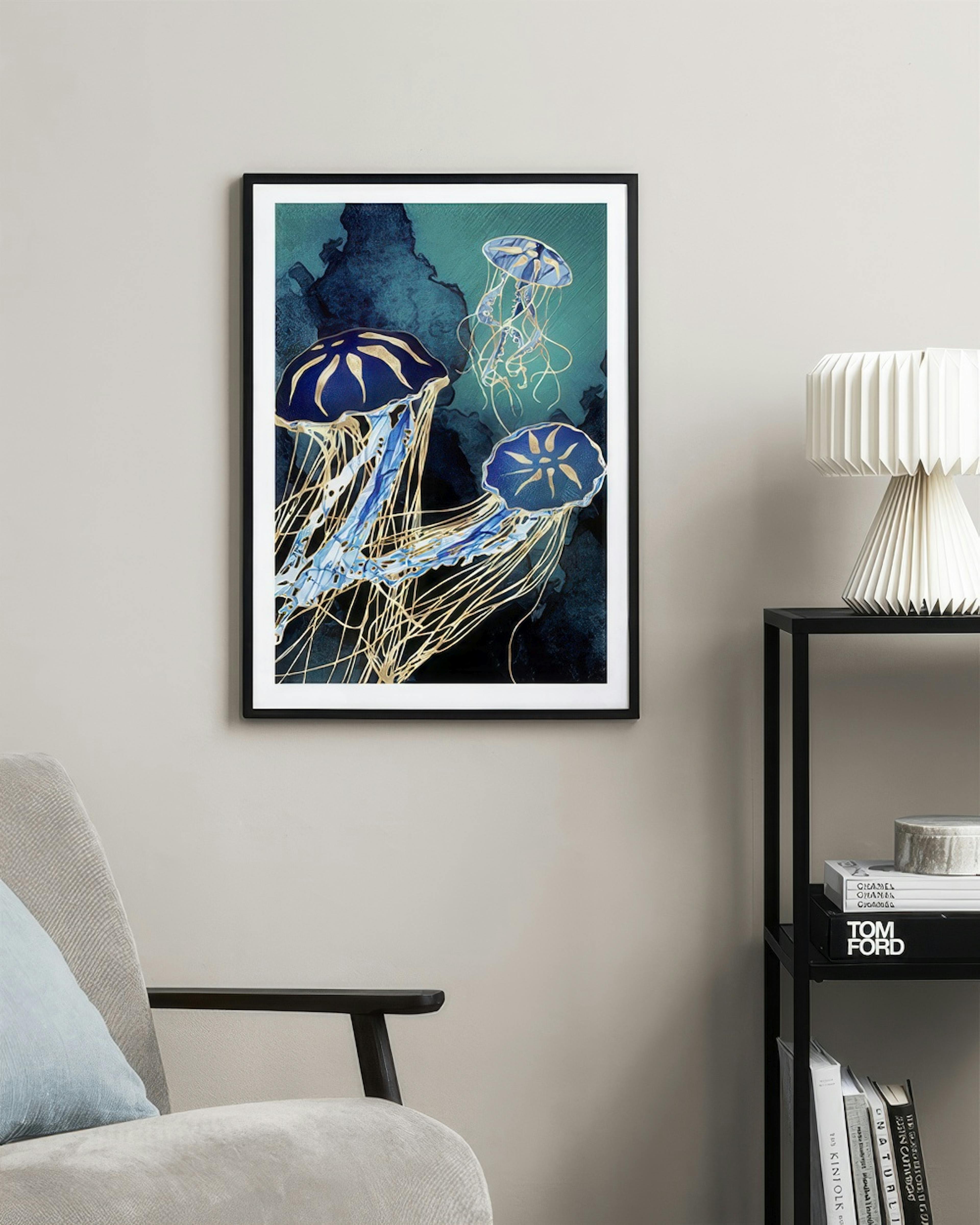 SpaceFrog Designs - Metallic Jellyfish III Poster